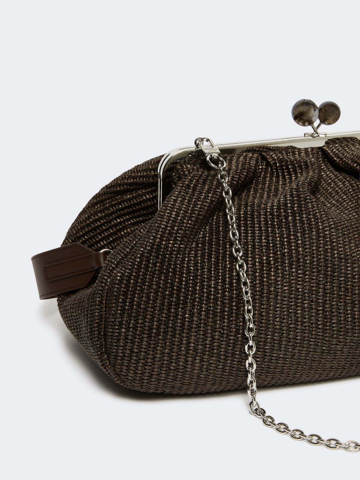 Large raffia-effect Pasticcino bag - DARK BROWN - Weekend - 4