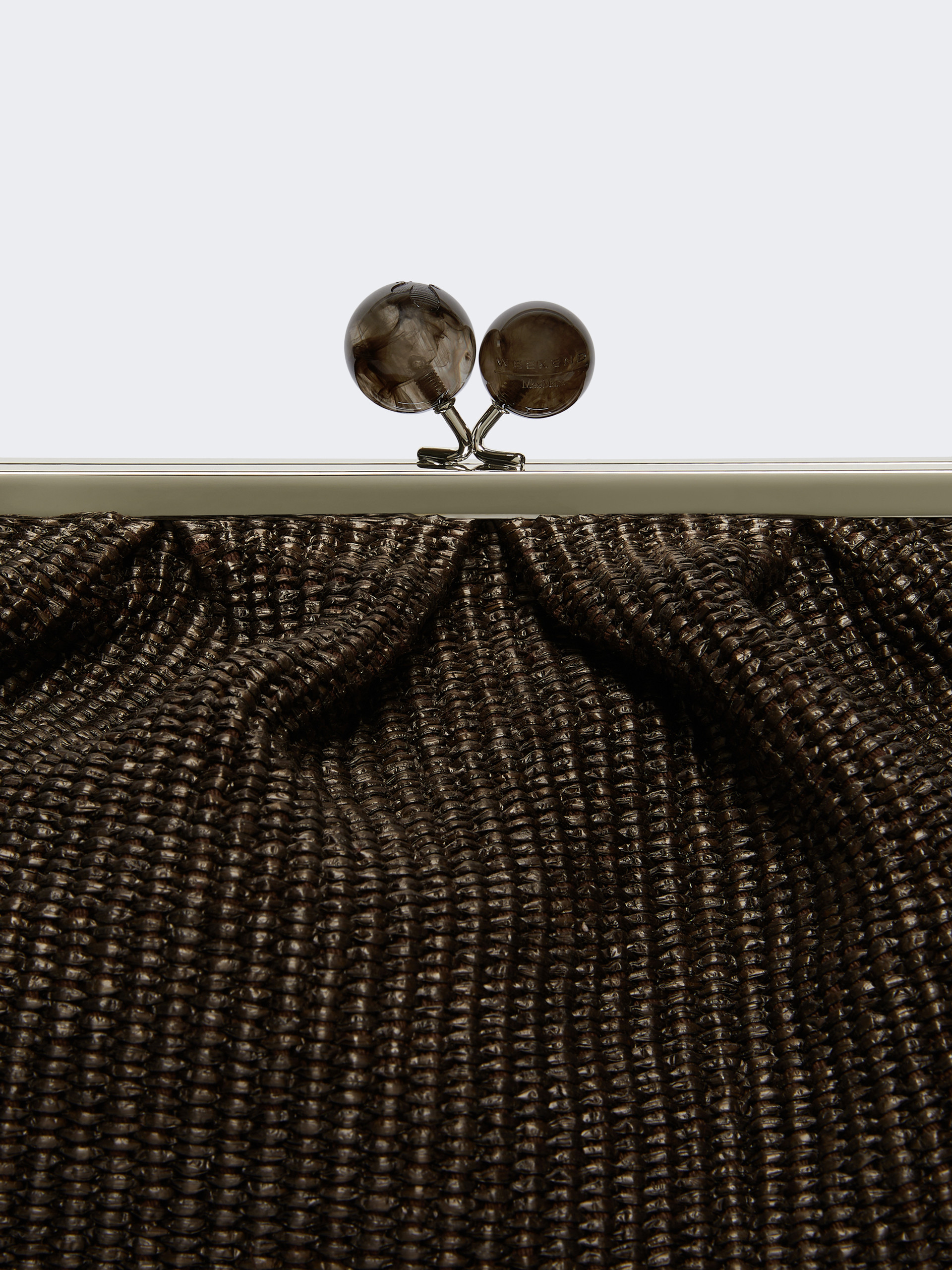 Large raffia-effect Pasticcino bag - DARK BROWN - Weekend Max Mara - 5