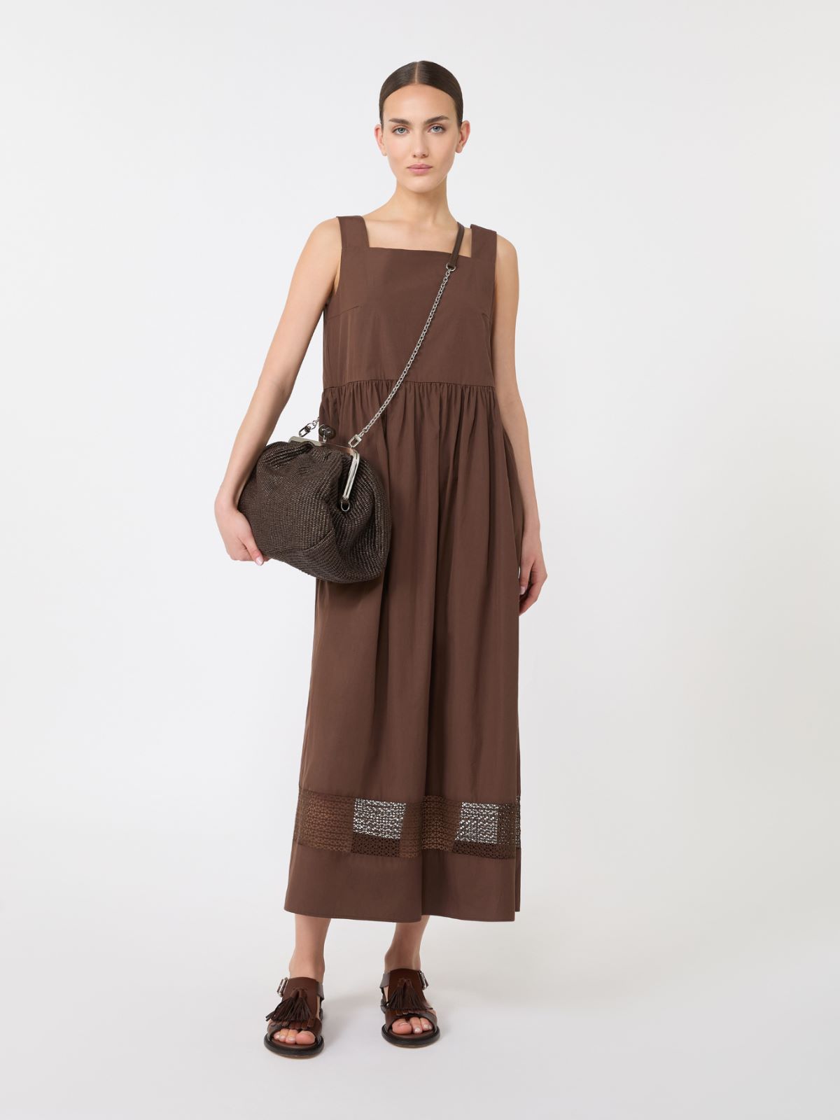 Large raffia-effect Pasticcino bag - DARK BROWN - Weekend - 7