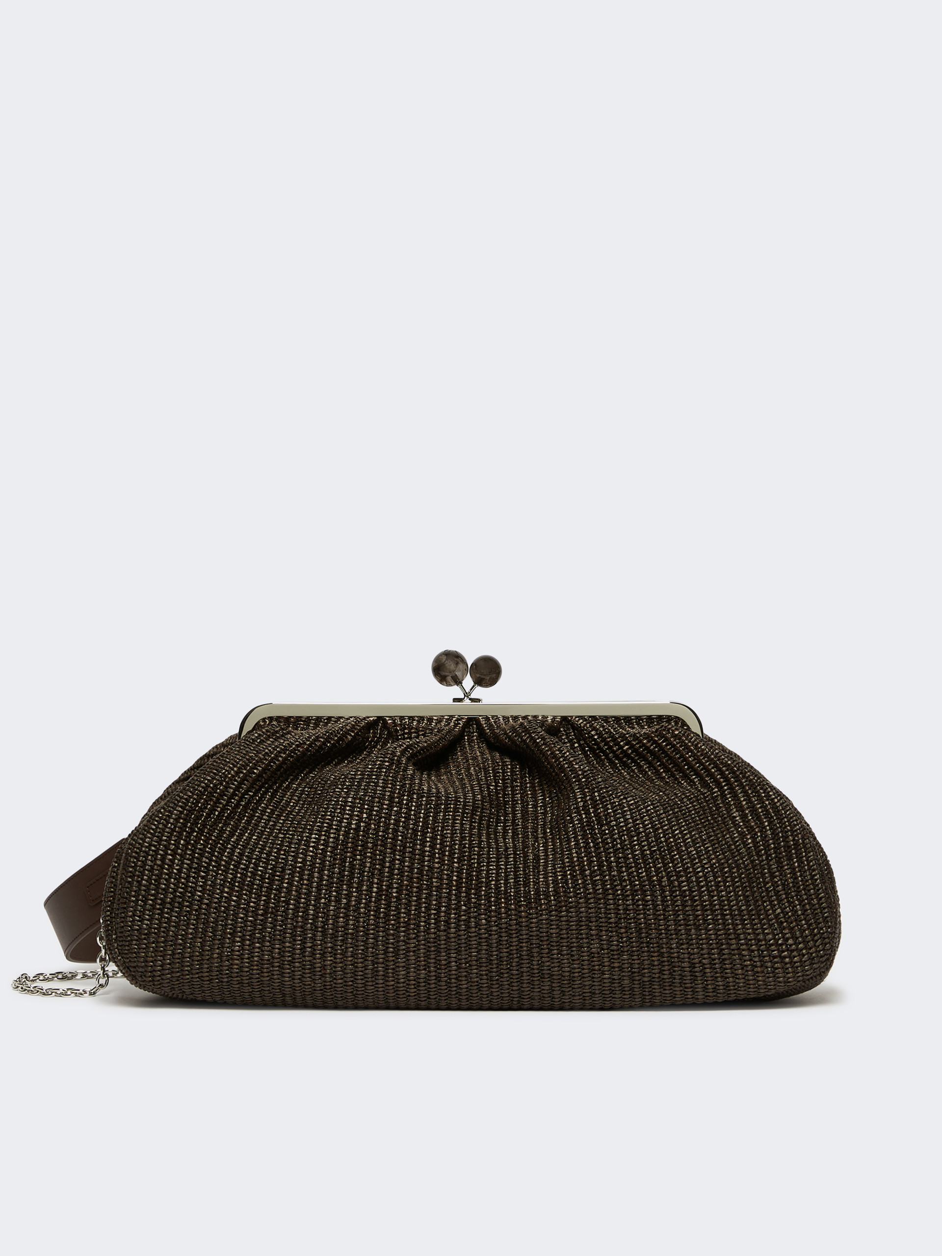 Large raffia-effect Pasticcino bag - DARK BROWN - Weekend Max Mara