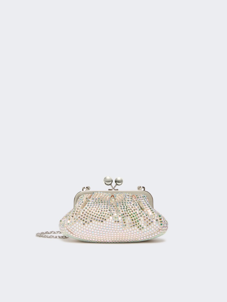 Rhinestone-adorned small satin Pasticcino Bag - Weekend