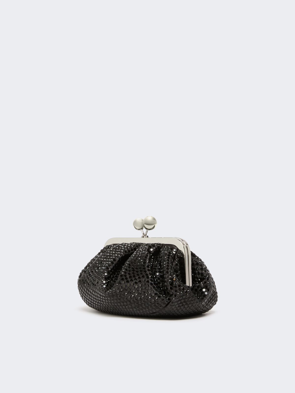 Rhinestone-adorned small satin Pasticcino Bag - DARK GREY - Weekend - 2
