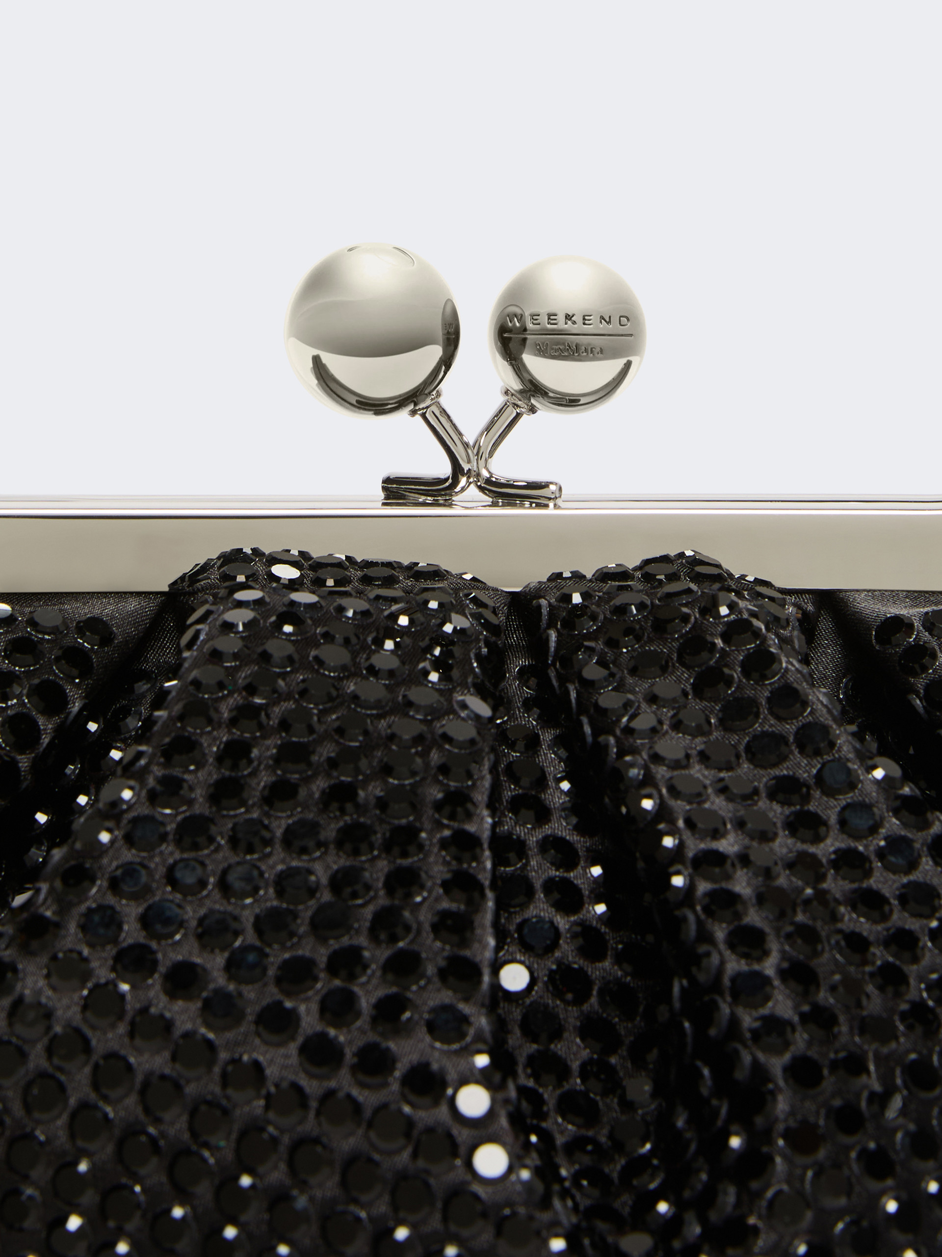Rhinestone-adorned small satin Pasticcino Bag - DARK GREY - Weekend Max Mara - 5