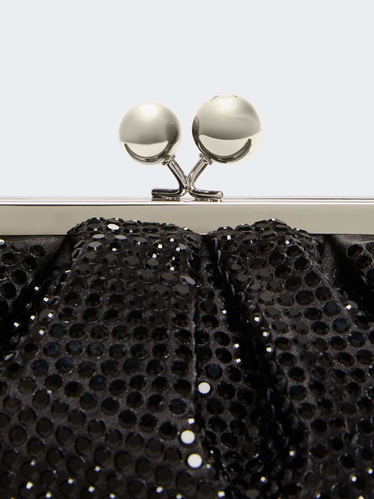 Rhinestone-adorned small satin Pasticcino Bag - DARK GREY - Weekend - 5