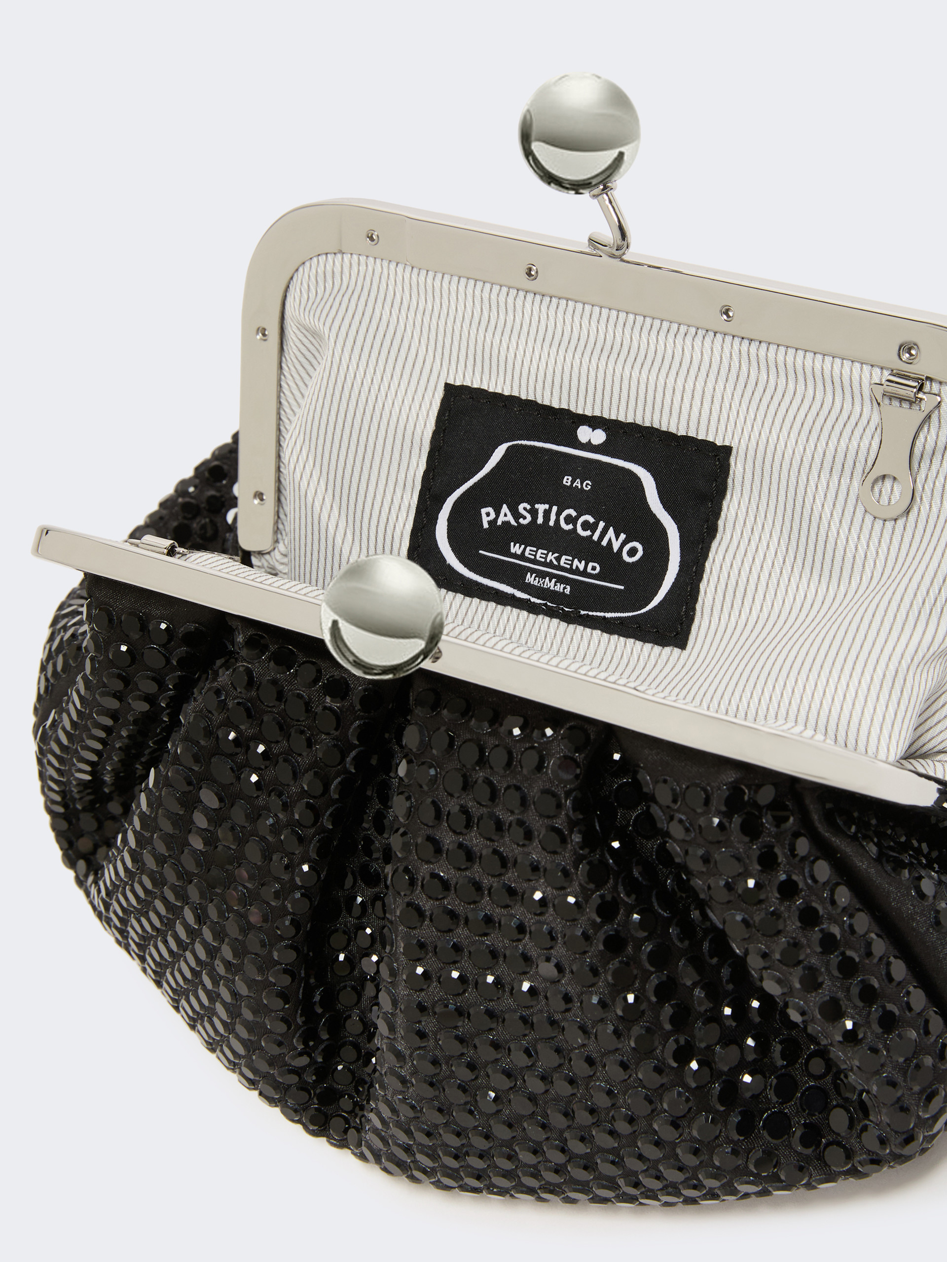 Rhinestone-adorned small satin Pasticcino Bag - DARK GREY - Weekend Max Mara - 6