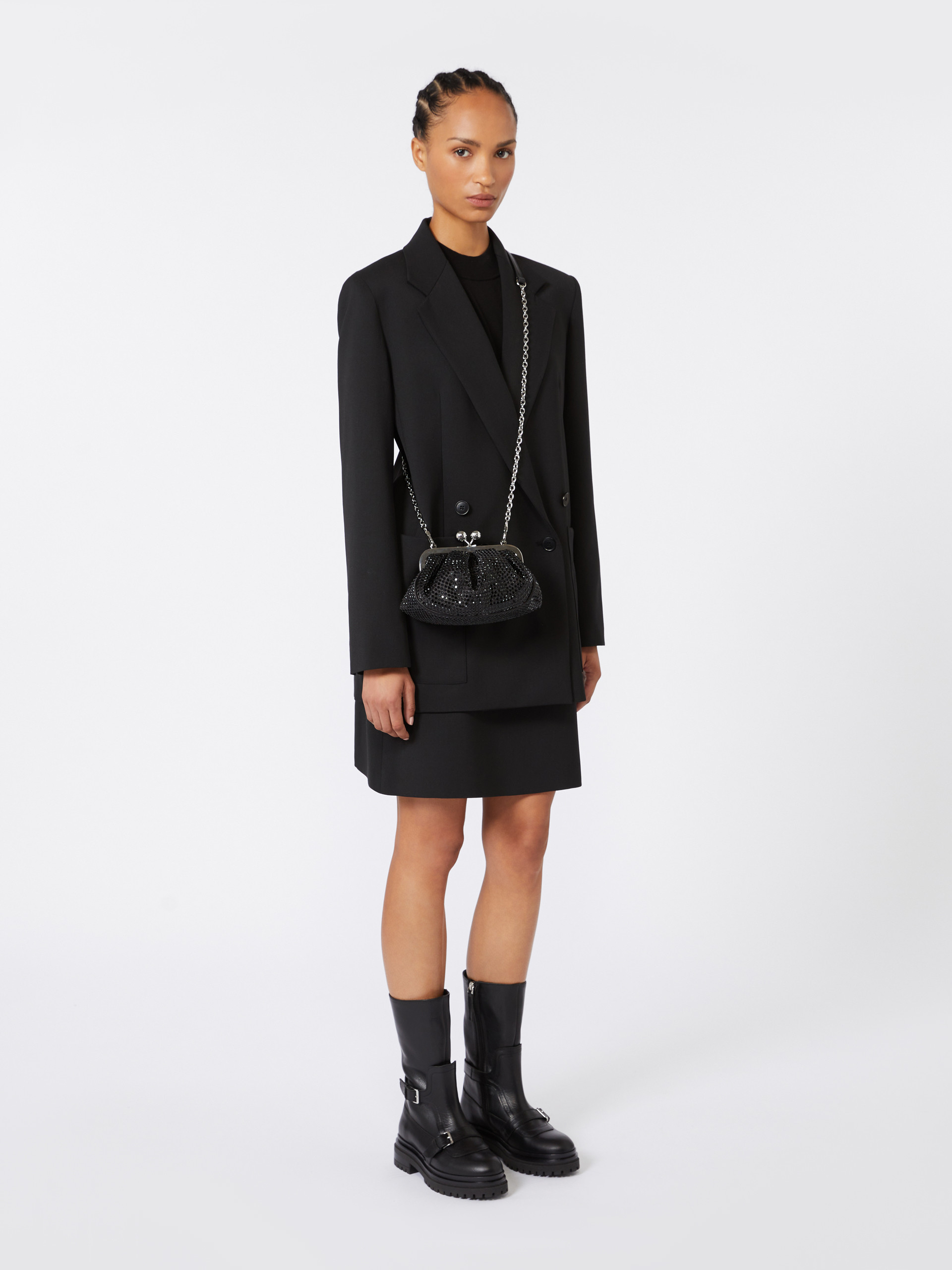 Rhinestone-adorned small satin Pasticcino Bag - DARK GREY - Weekend Max Mara - 7