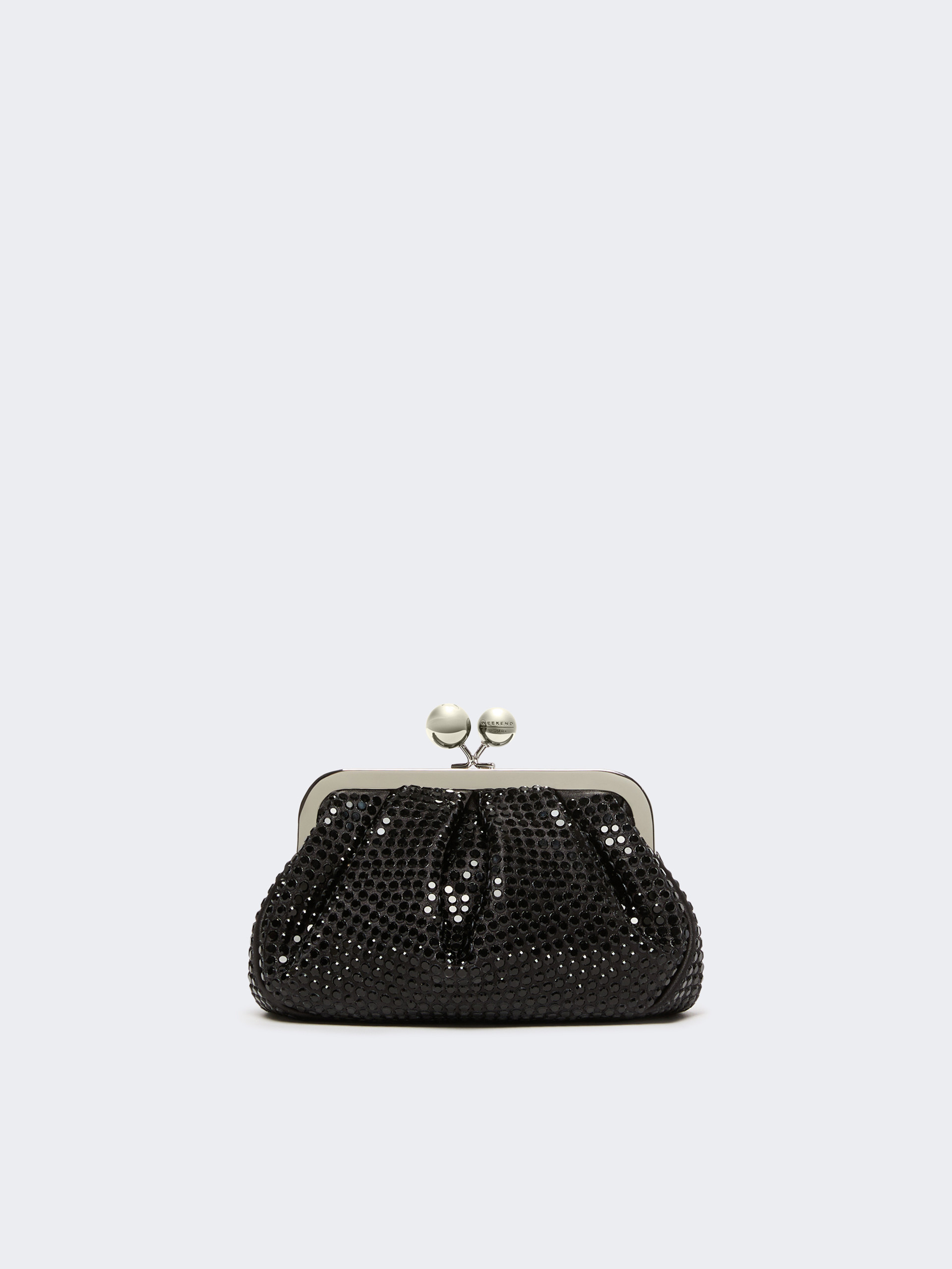 Rhinestone-adorned small satin Pasticcino Bag - DARK GREY - Weekend Max Mara