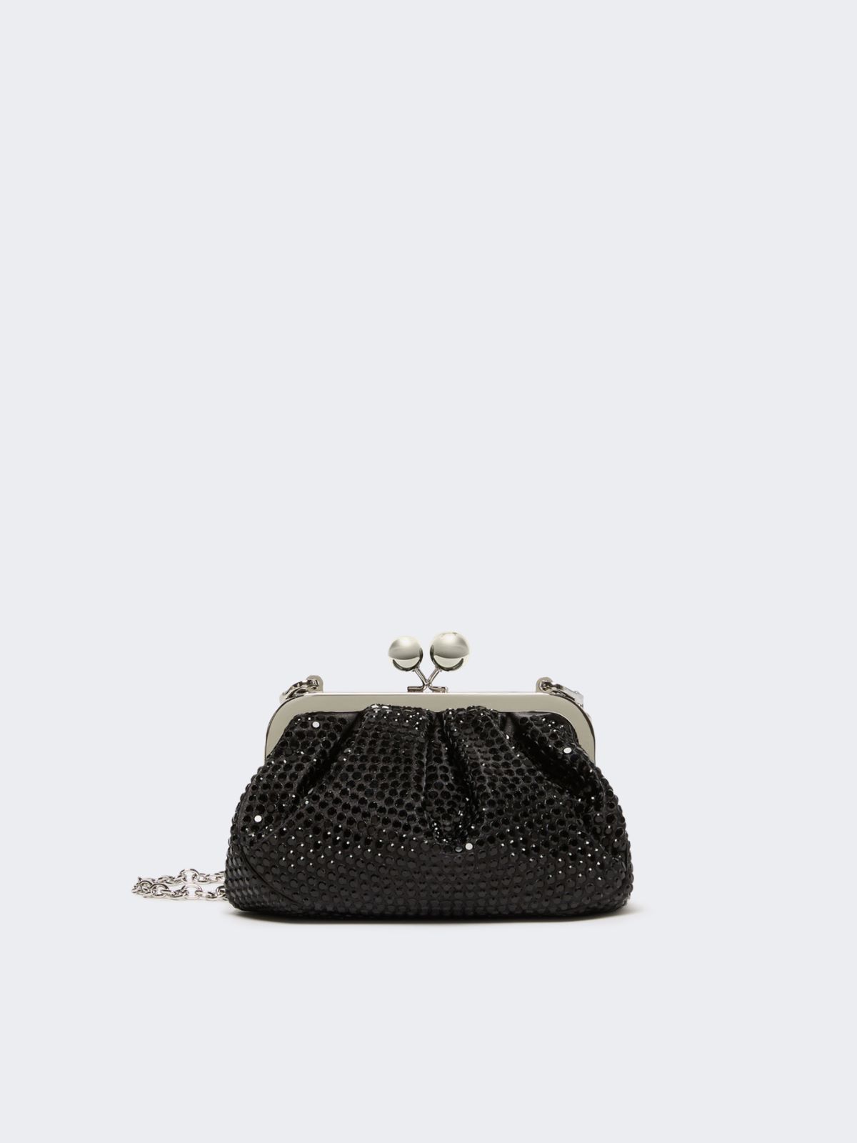 Rhinestone-adorned small satin Pasticcino Bag - DARK GREY - Weekend