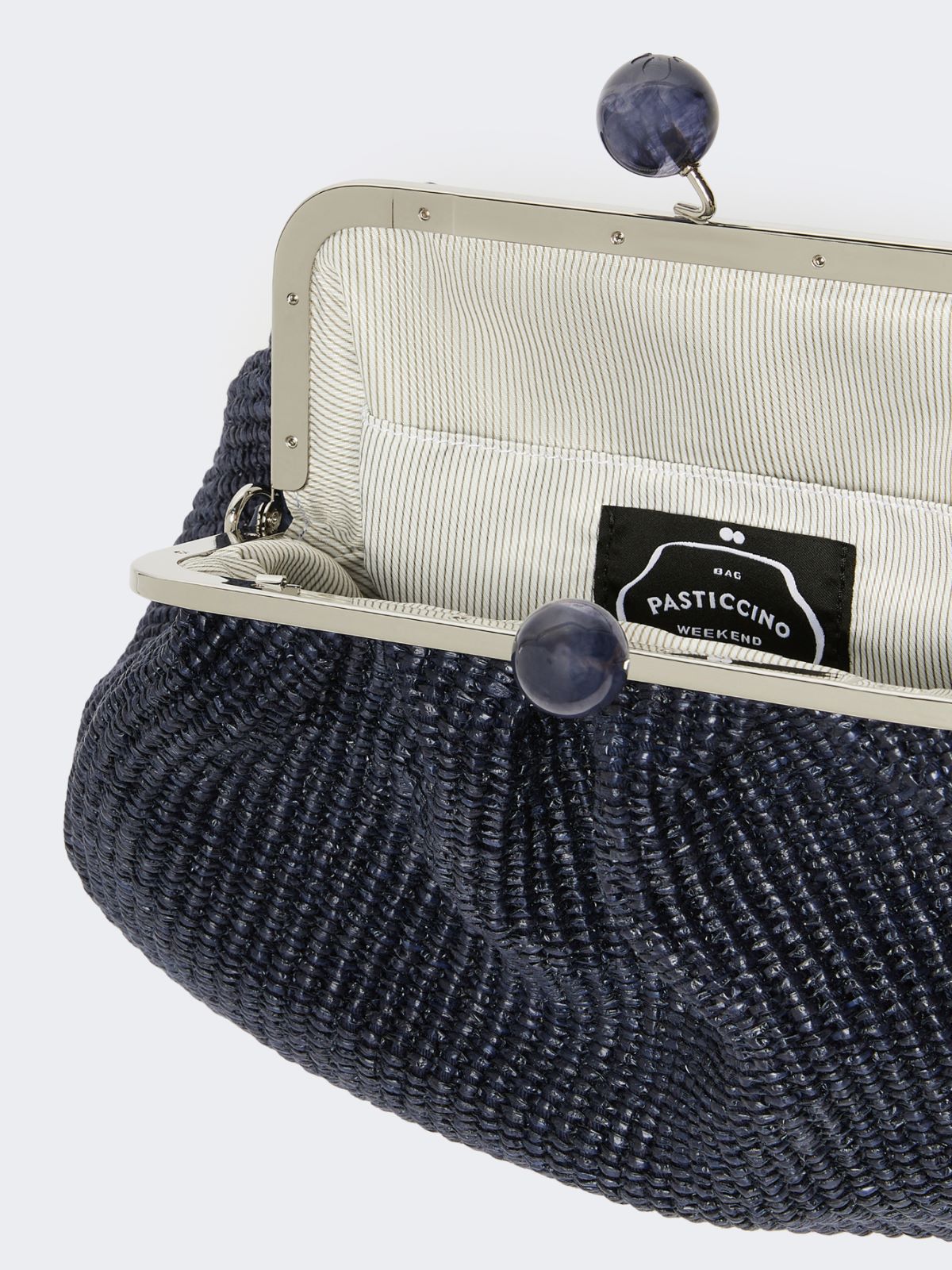 Medium raffia-effect Pasticcino bag - ULTRAMARINE - Weekend - 6