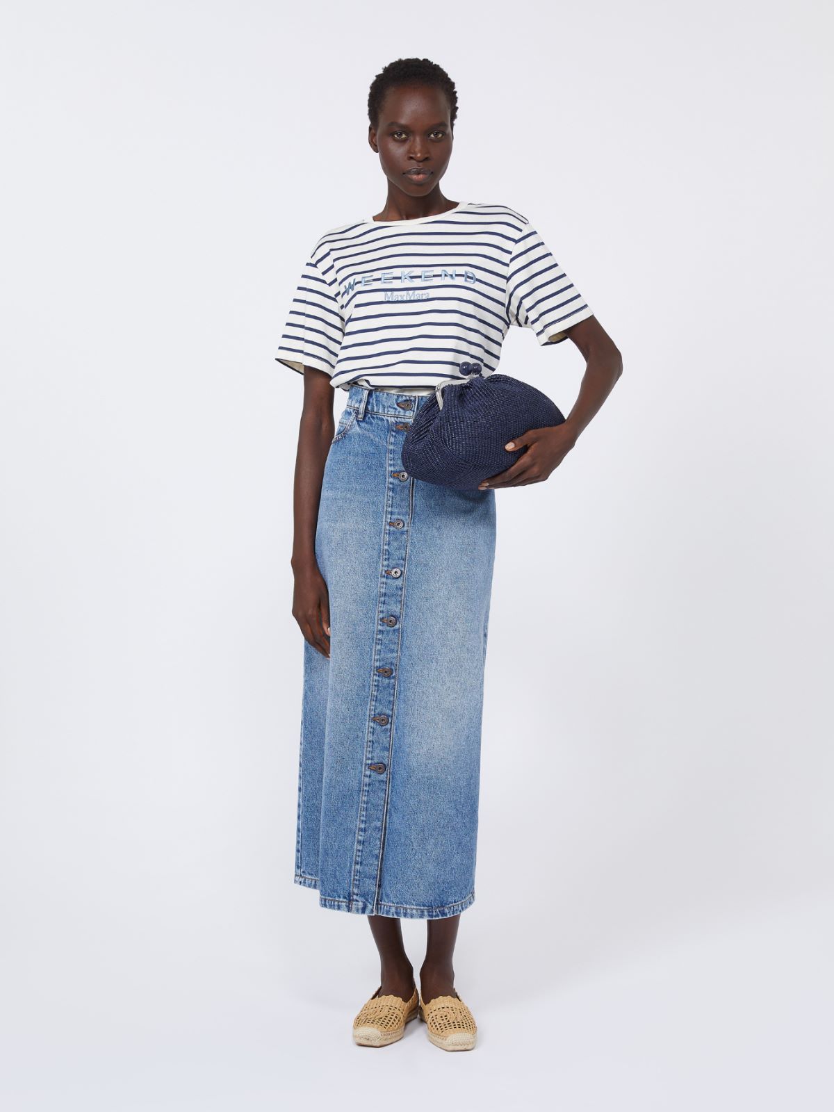 Medium raffia-effect Pasticcino bag - ULTRAMARINE - Weekend - 8