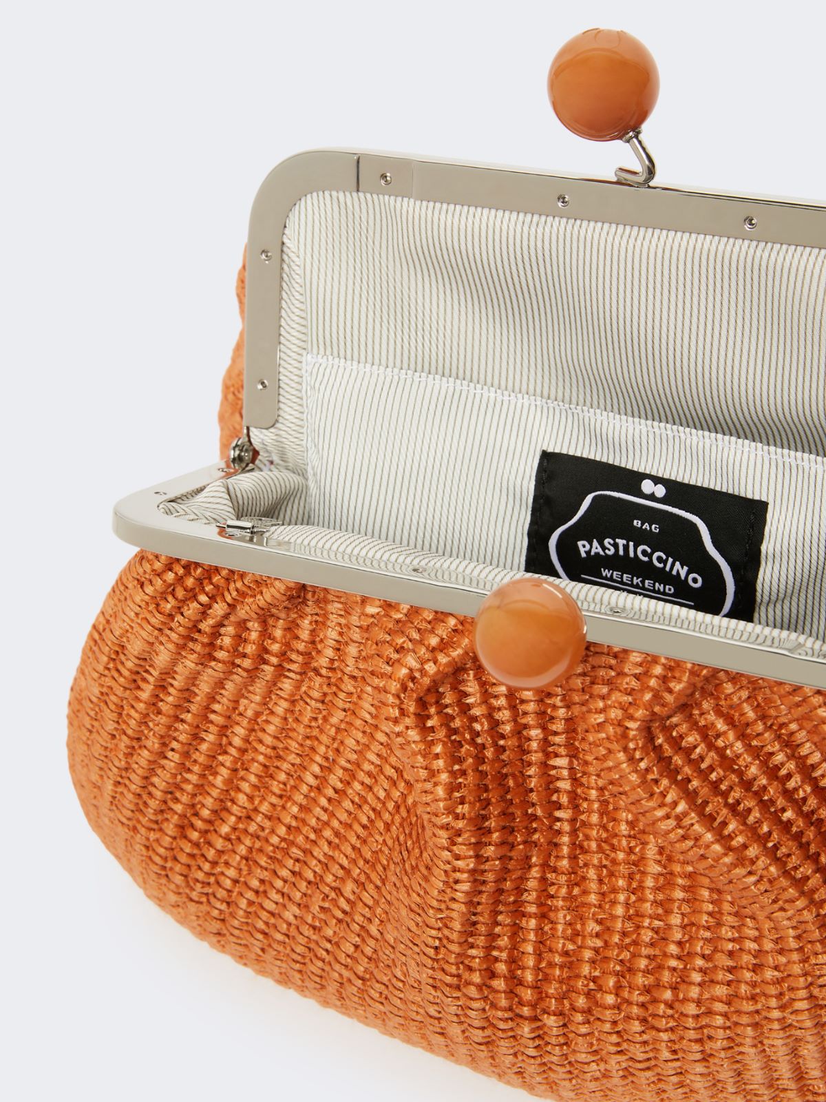 Medium raffia-effect Pasticcino bag - SALMON - Weekend - 6