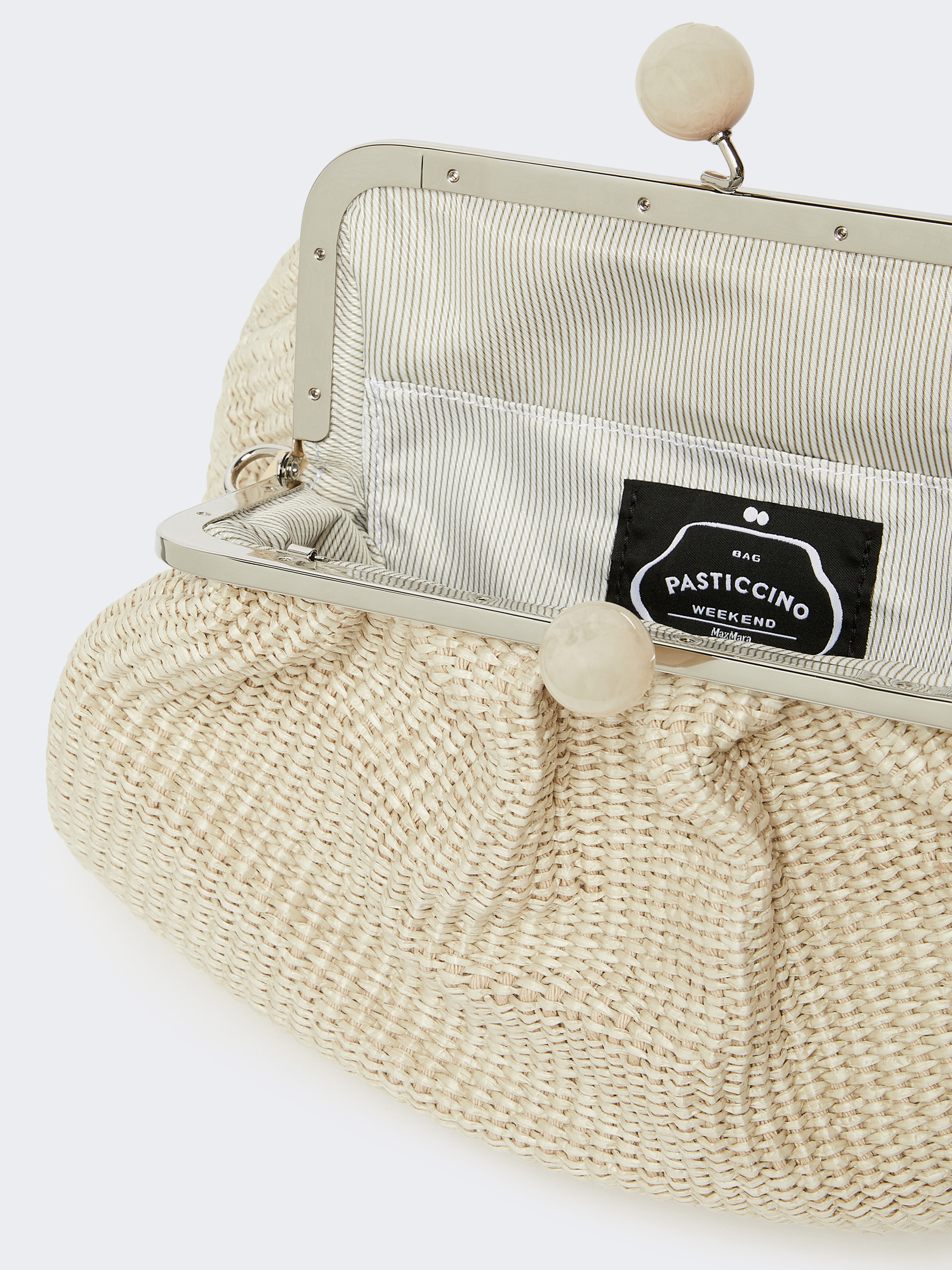 Medium raffia-effect Pasticcino bag - TURTLEDOVE - Weekend Max Mara - 6