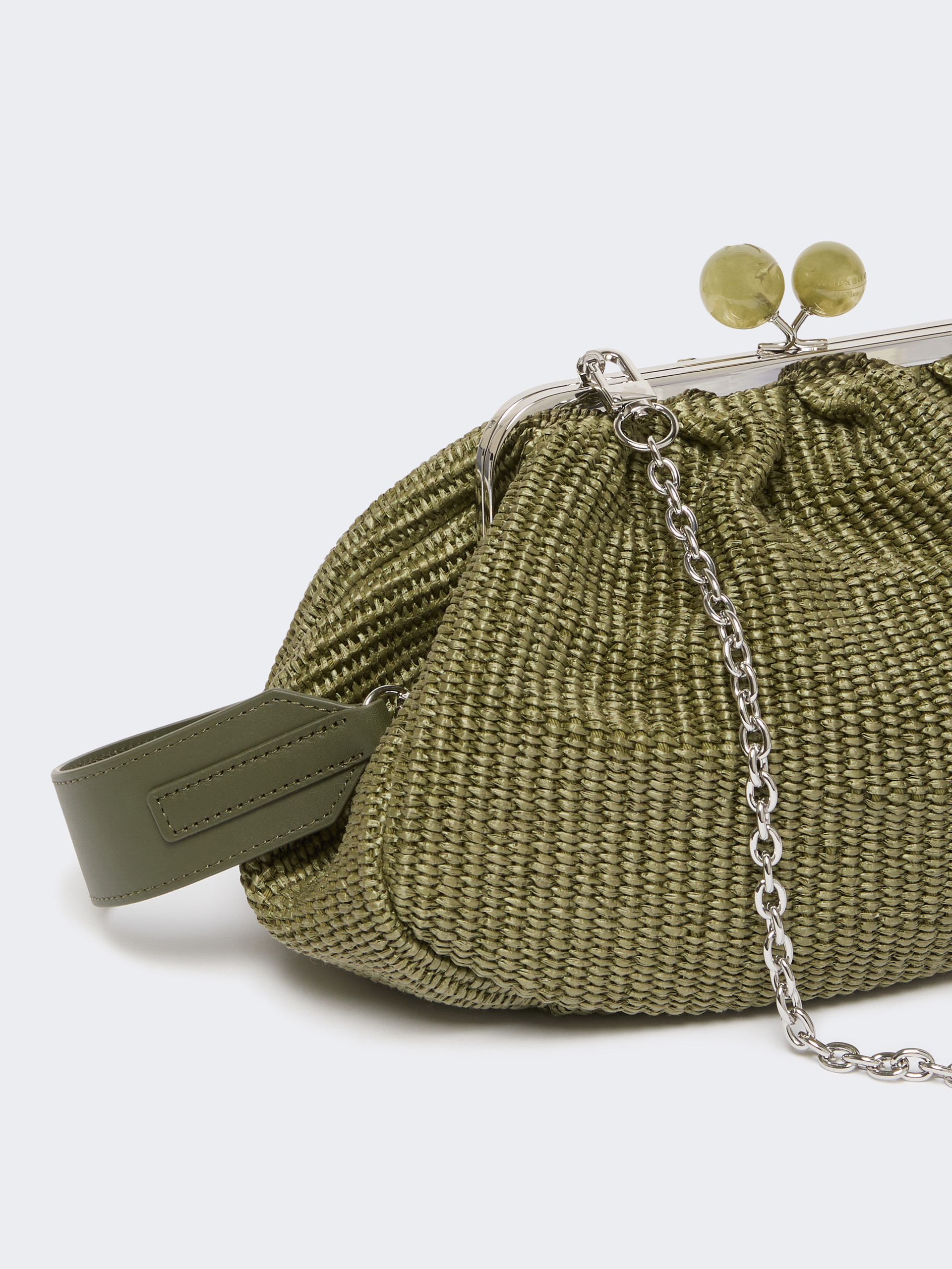 Medium raffia-effect Pasticcino bag - SAGE GREEN - Weekend Max Mara - 4