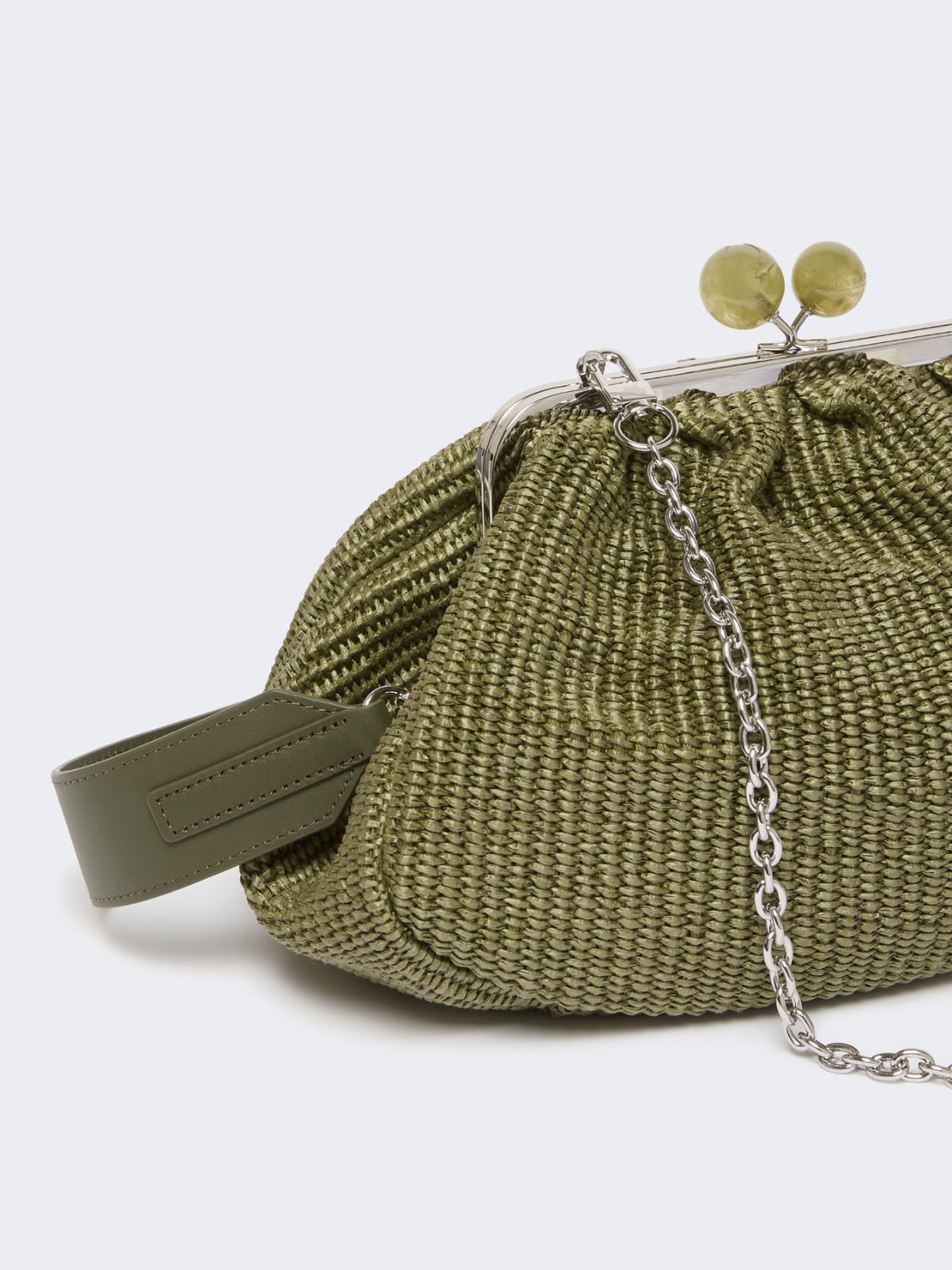 Medium raffia-effect Pasticcino bag - SAGE GREEN - Weekend - 4