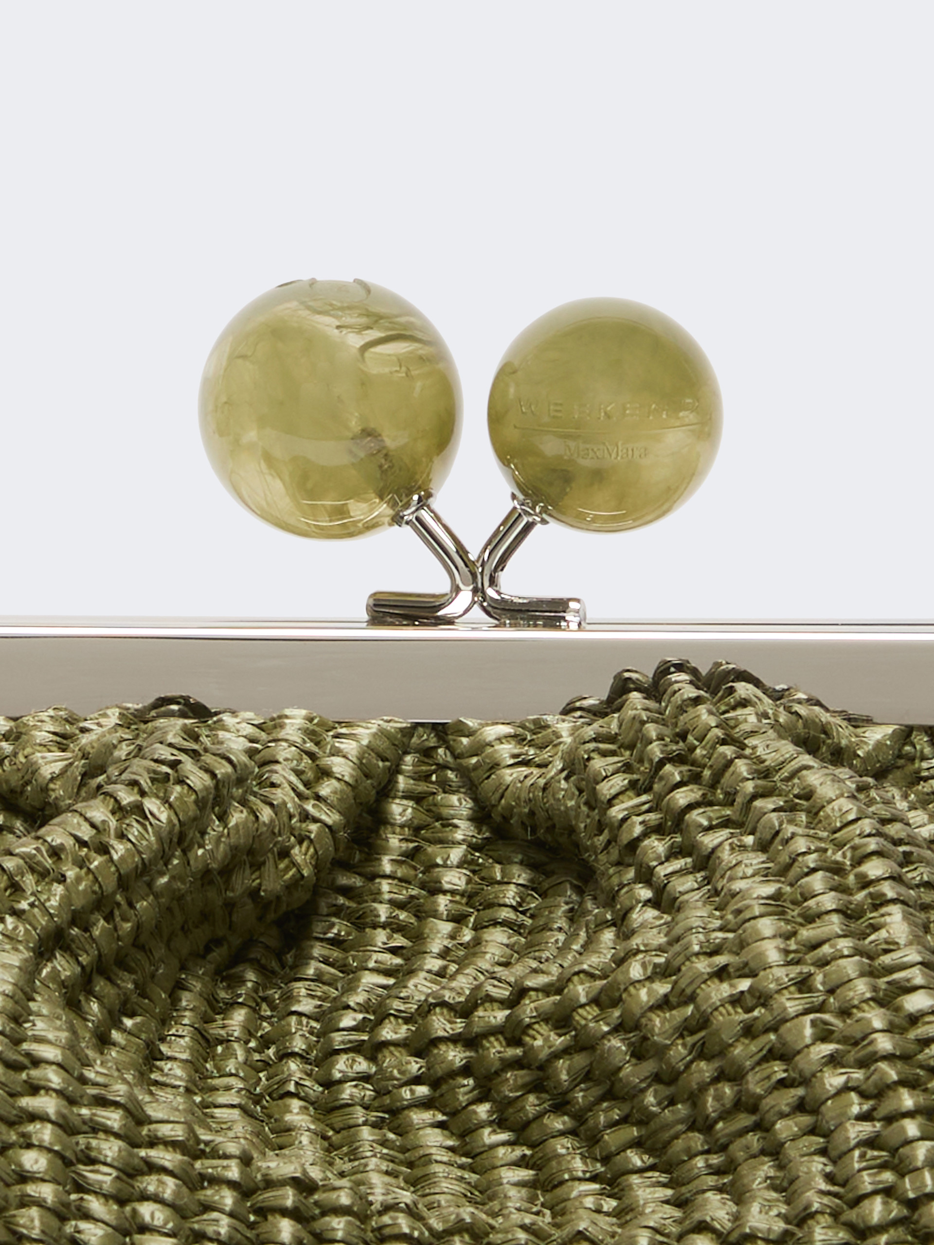 Medium raffia-effect Pasticcino bag - SAGE GREEN - Weekend Max Mara - 5