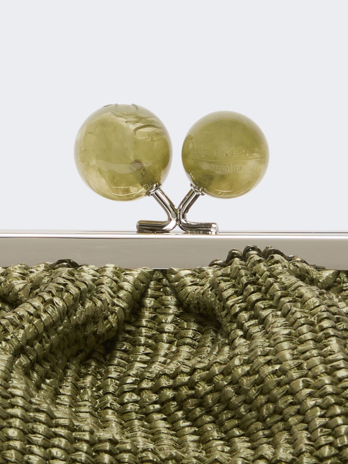 Medium raffia-effect Pasticcino bag - SAGE GREEN - Weekend - 5