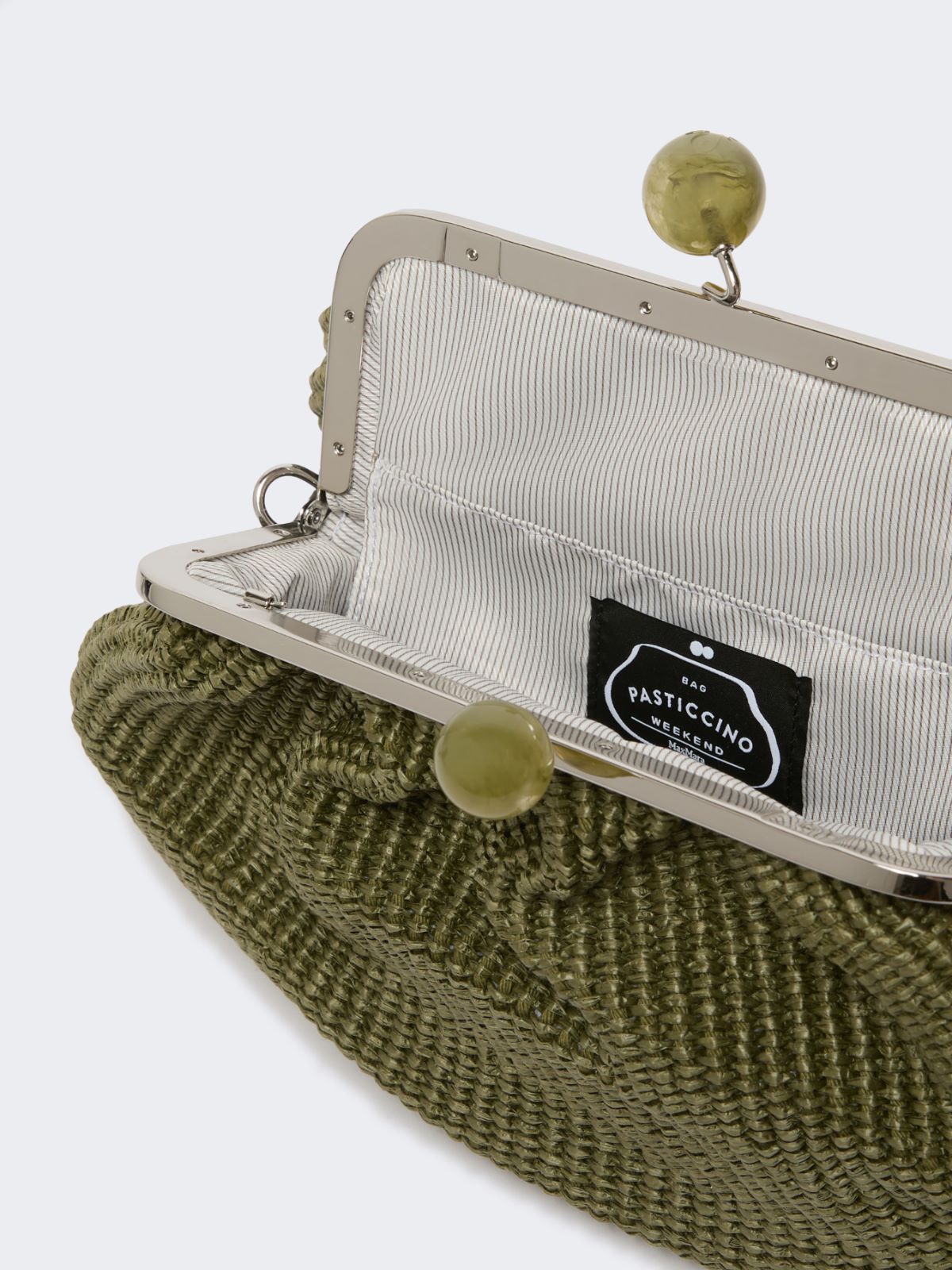 Medium raffia-effect Pasticcino bag - SAGE GREEN - Weekend - 6