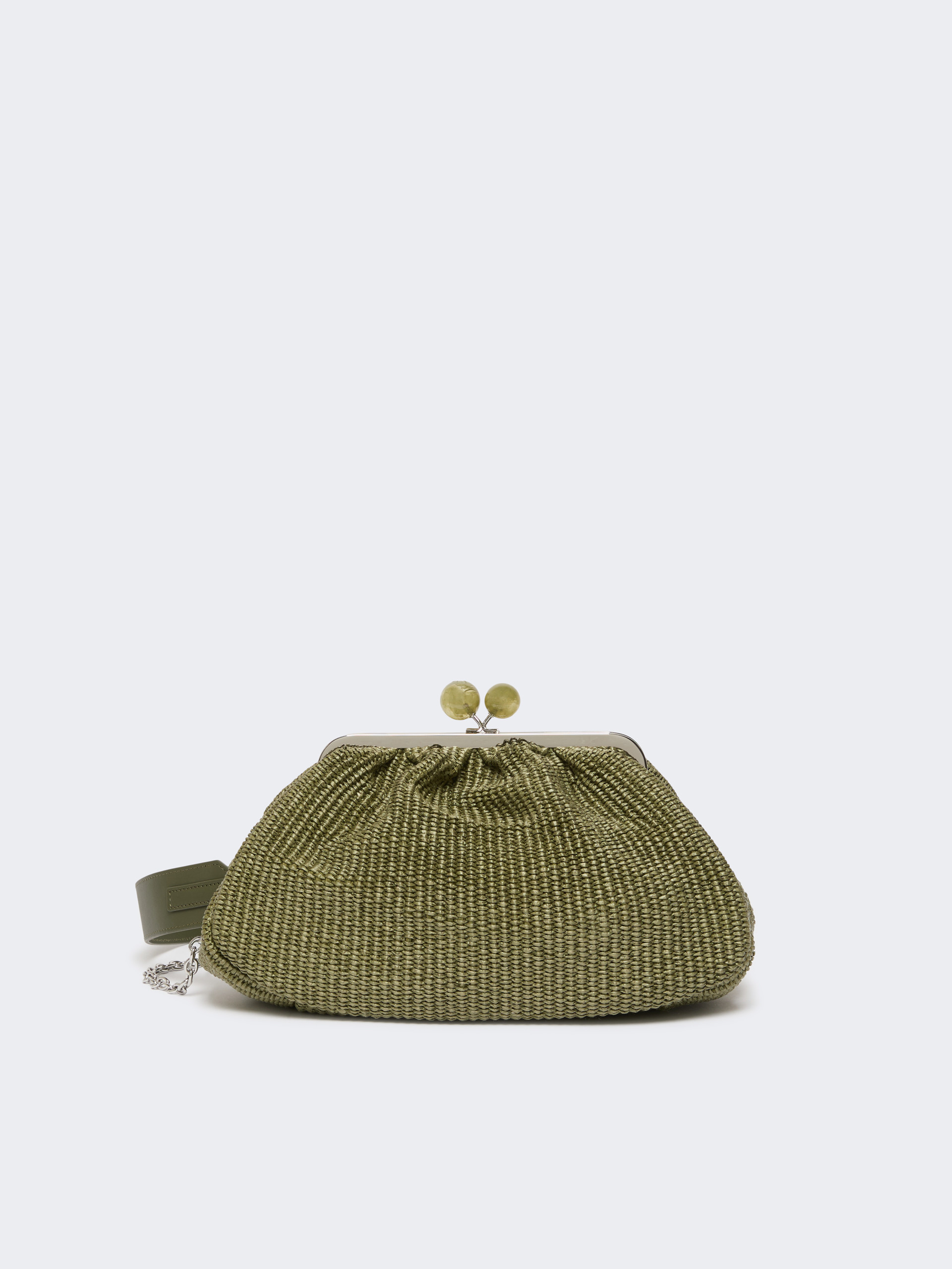 Medium raffia-effect Pasticcino bag - SAGE GREEN - Weekend Max Mara