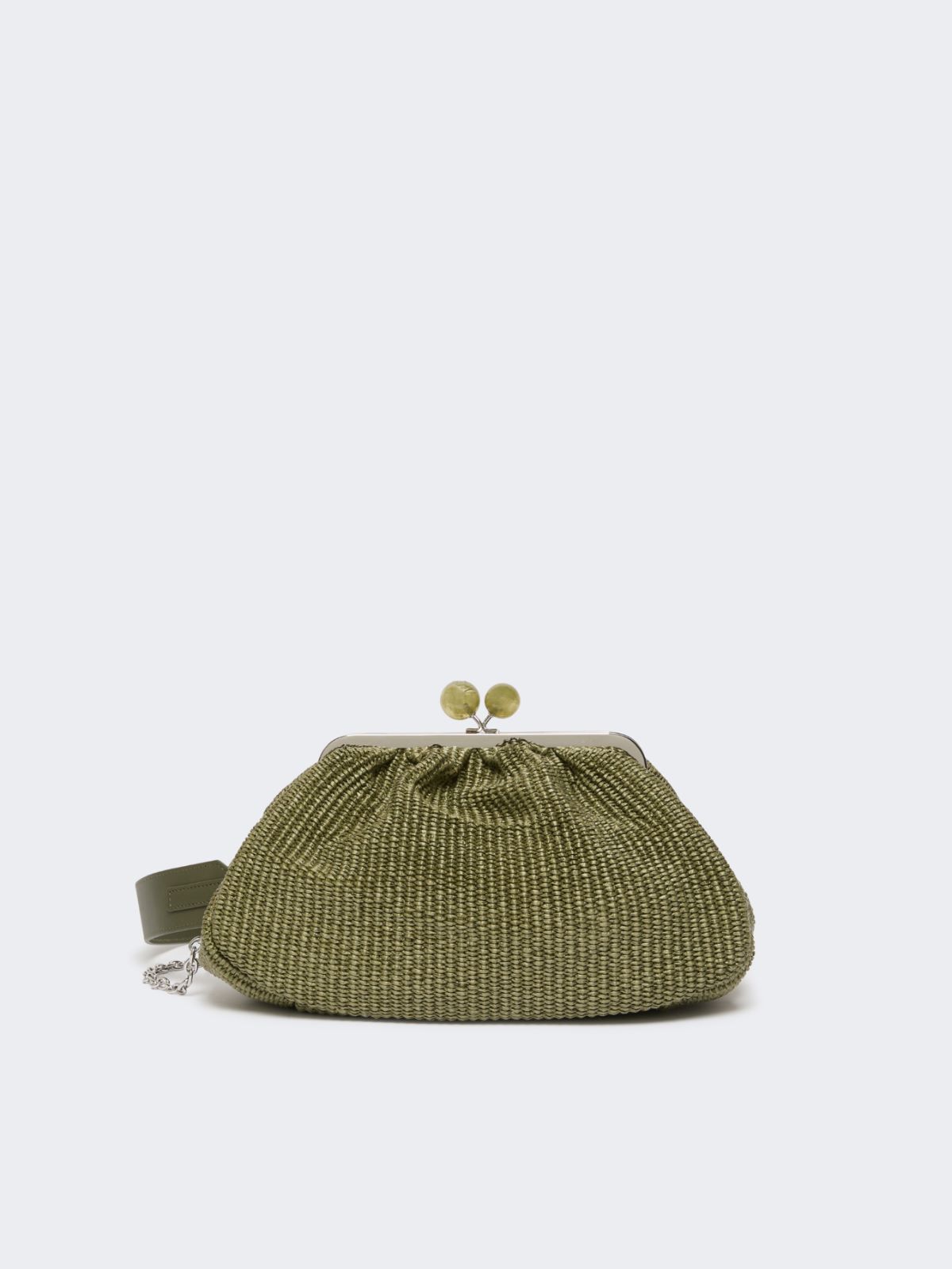Medium raffia-effect Pasticcino bag - SAGE GREEN - Weekend