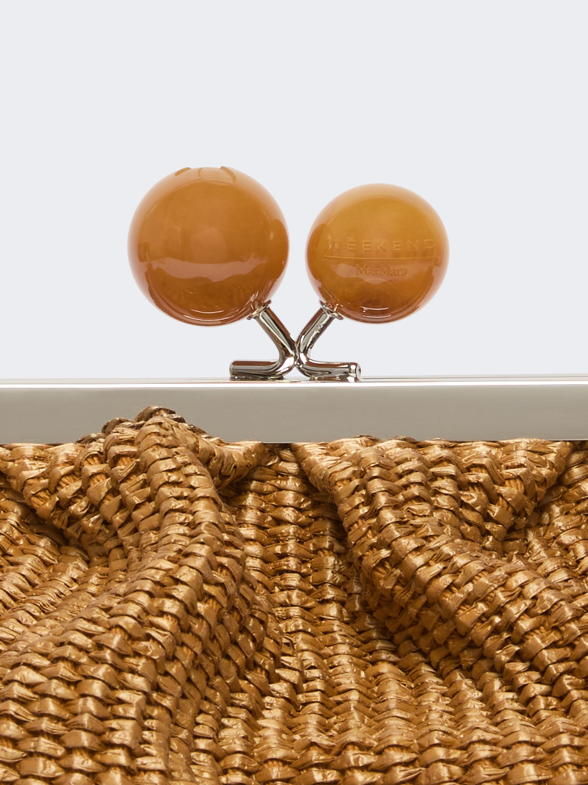 Medium raffia-effect Pasticcino bag - TANGERINE - Weekend Max Mara - 5