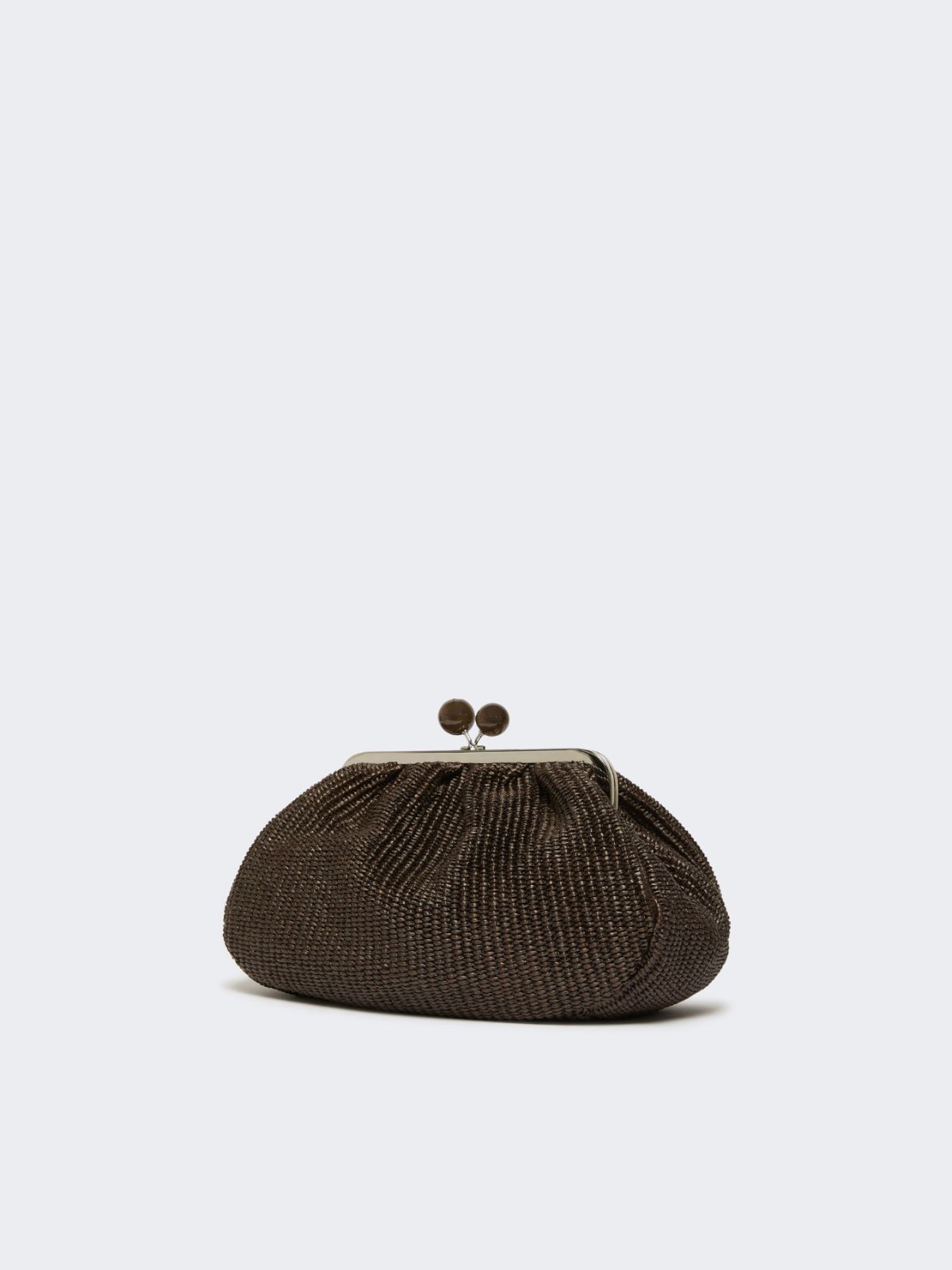 Medium raffia-effect Pasticcino bag - DARK BROWN - Weekend - 2