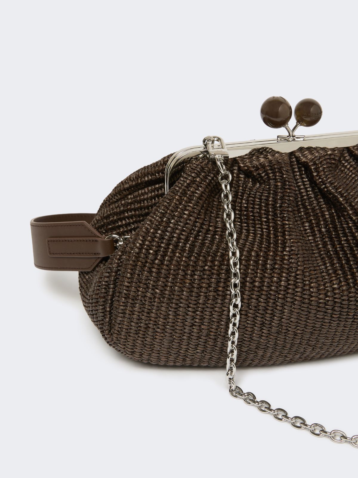 Medium raffia-effect Pasticcino bag - DARK BROWN - Weekend - 4