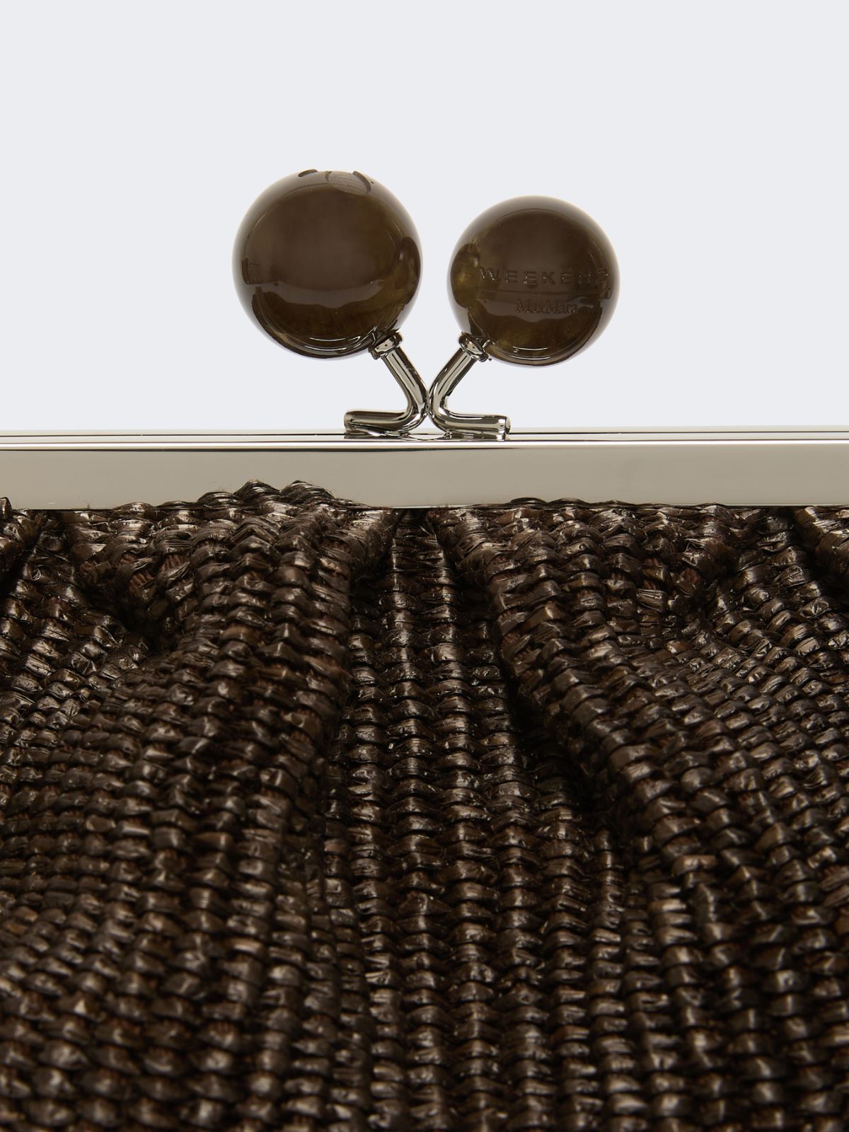 Medium raffia-effect Pasticcino bag - DARK BROWN - Weekend - 5