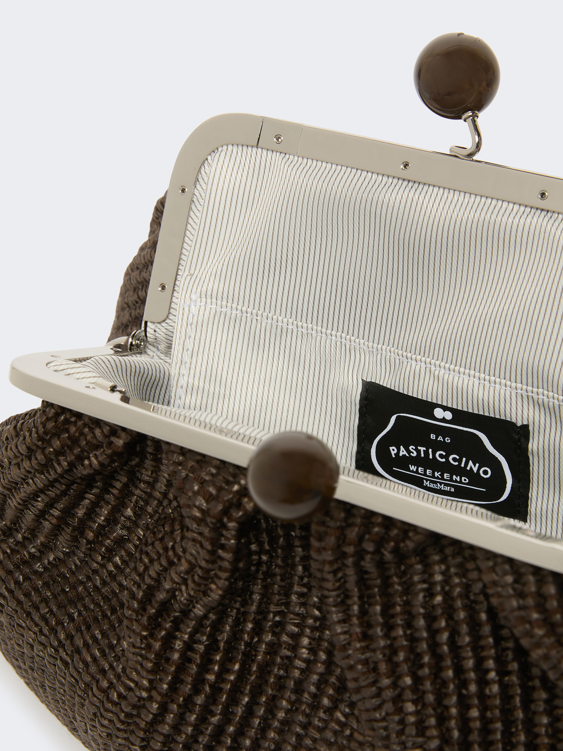 Medium raffia-effect Pasticcino bag - DARK BROWN - Weekend Max Mara - 6