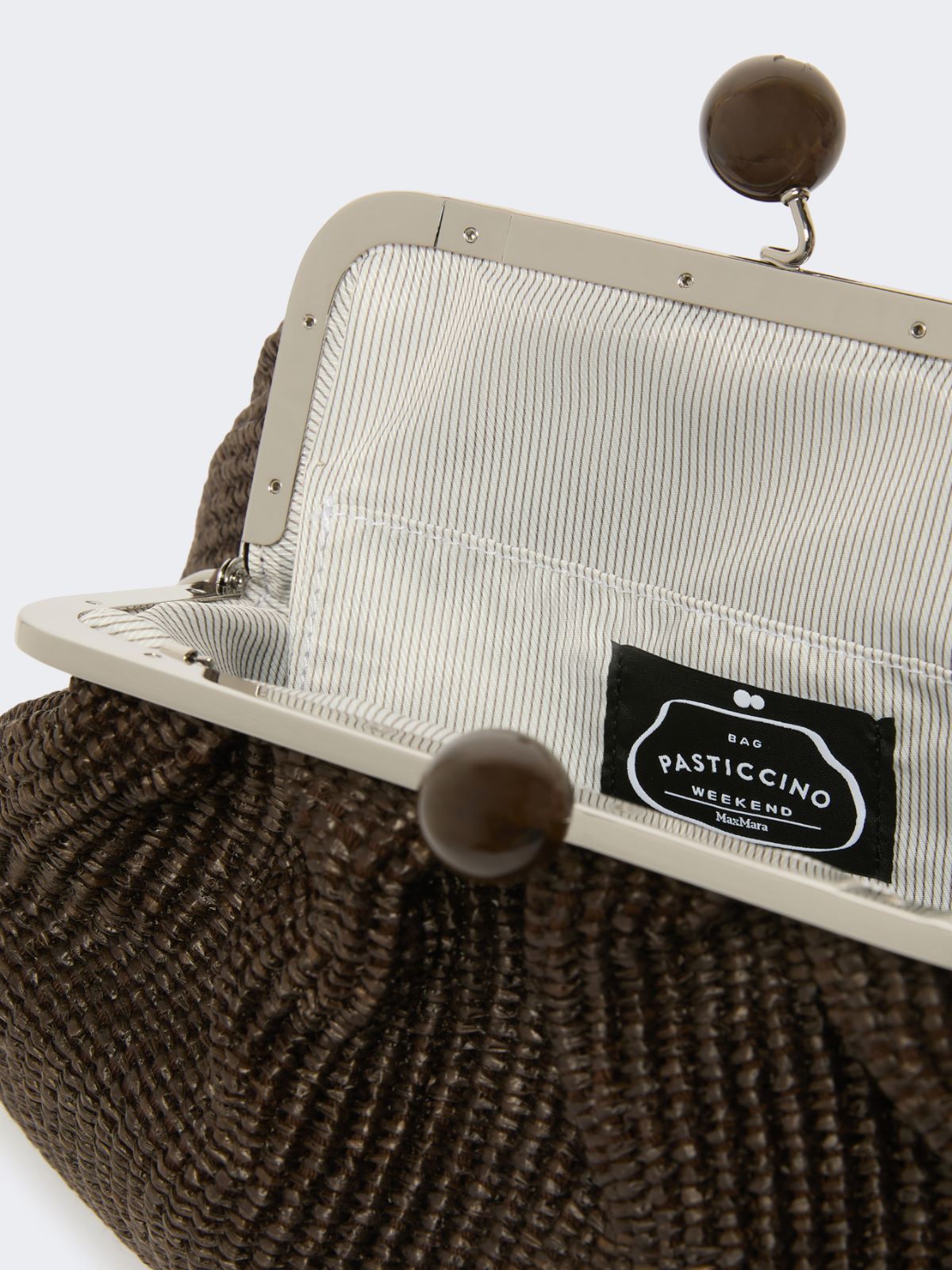 Medium raffia-effect Pasticcino bag - DARK BROWN - Weekend - 6