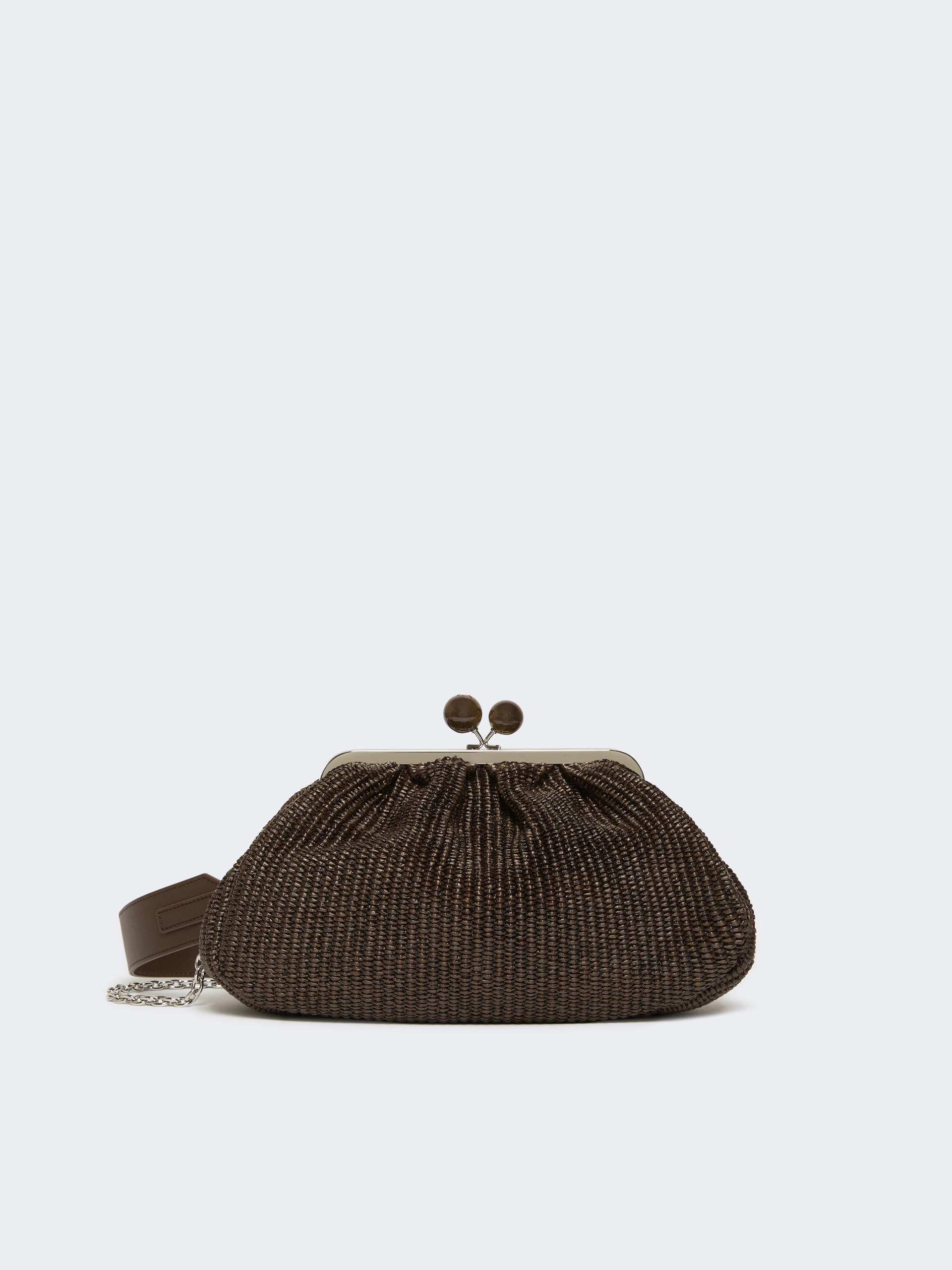 Medium raffia-effect Pasticcino bag - DARK BROWN - Weekend Max Mara