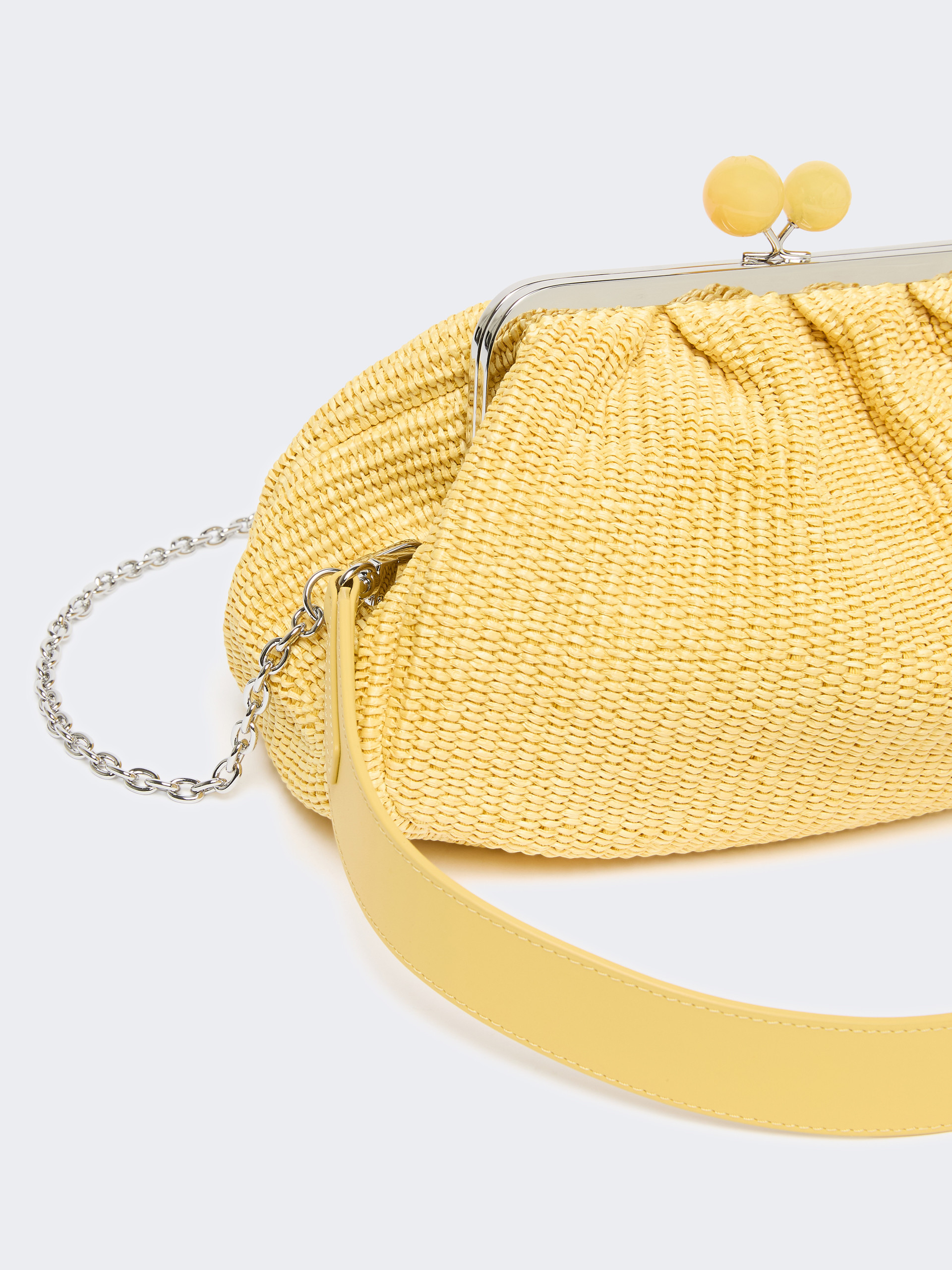Medium raffia-effect Pasticcino bag - YELLOW - Weekend Max Mara - 4