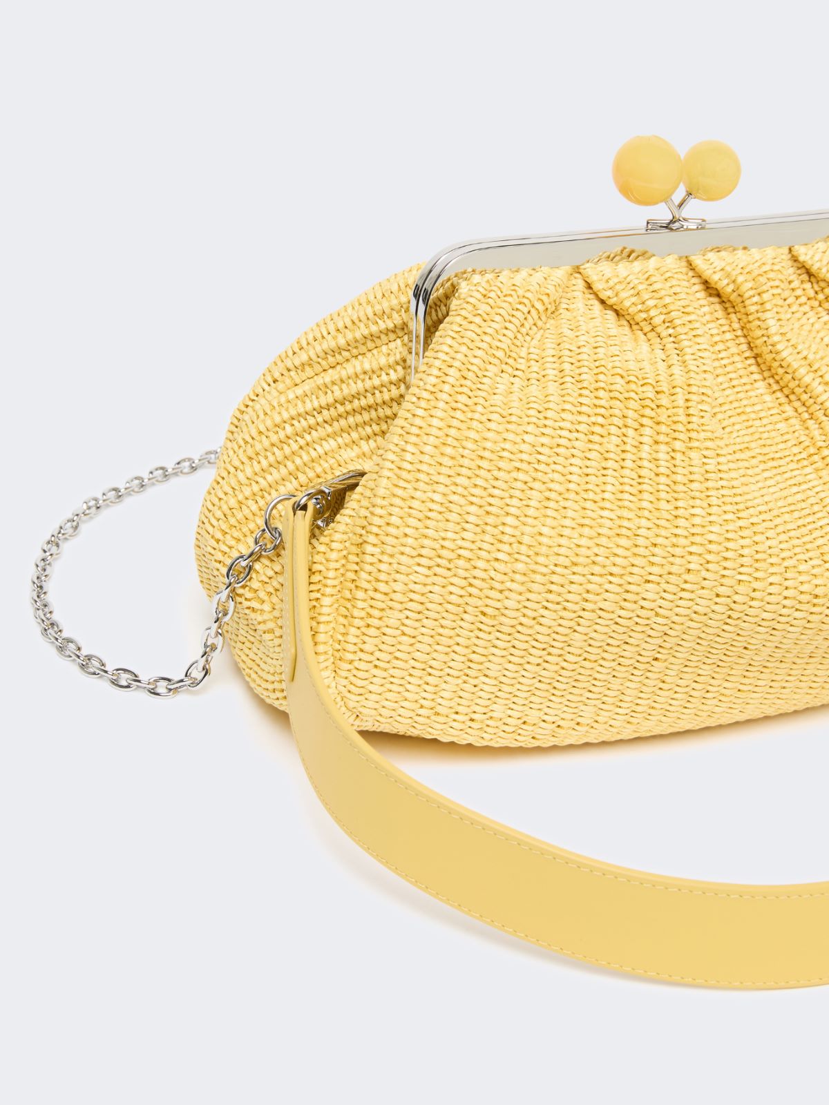 Medium raffia-effect Pasticcino bag - YELLOW - Weekend - 4