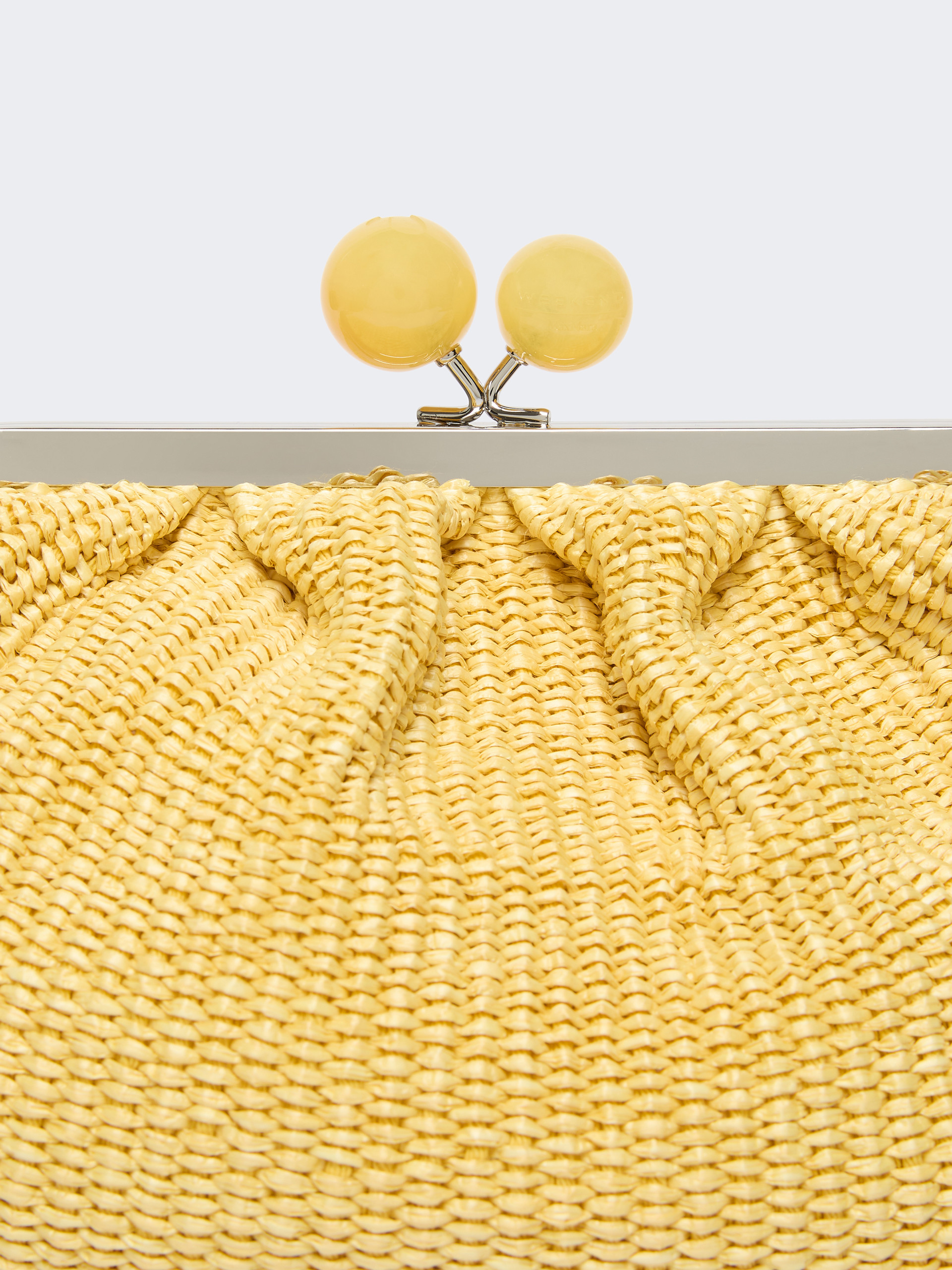 Medium raffia-effect Pasticcino bag - YELLOW - Weekend Max Mara - 5