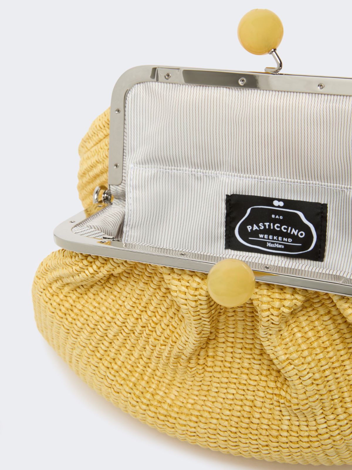 Medium raffia-effect Pasticcino bag - YELLOW - Weekend - 6