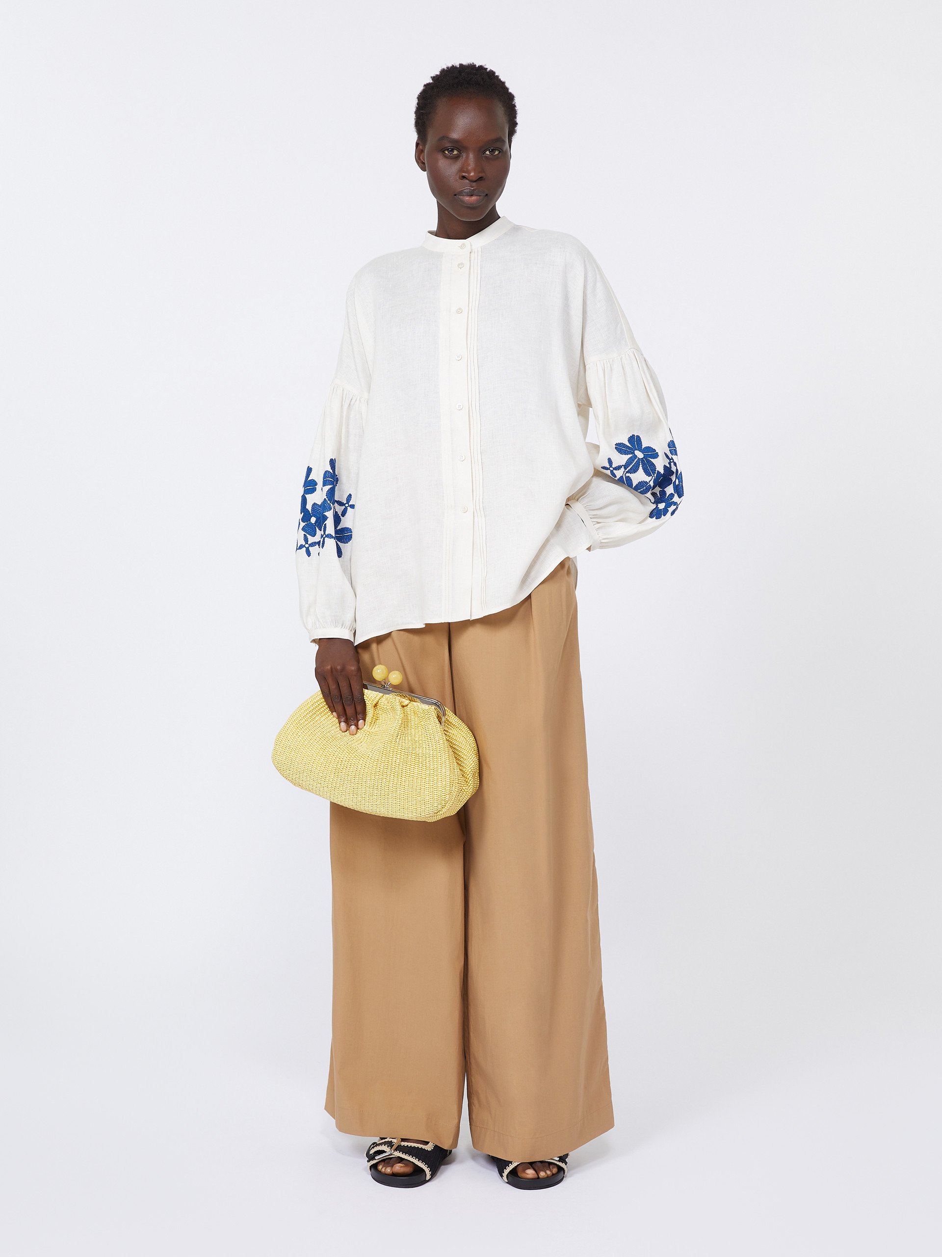 Medium raffia-effect Pasticcino bag - YELLOW - Weekend Max Mara - 8