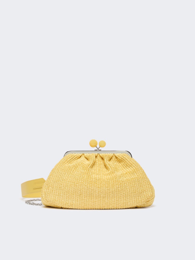 Medium raffia-effect Pasticcino bag - YELLOW - Weekend