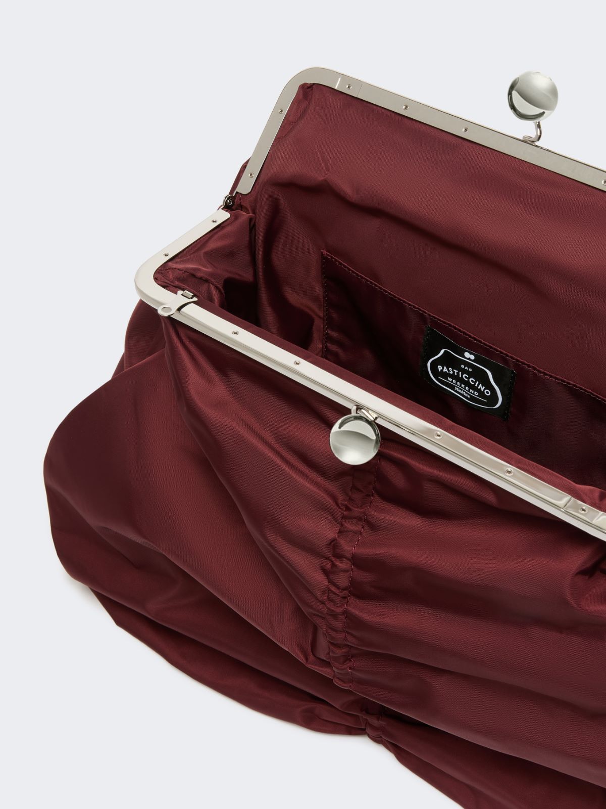 Extra-large technical gabardine Pasticcino Bag - BORDEAUX - Weekend - 6