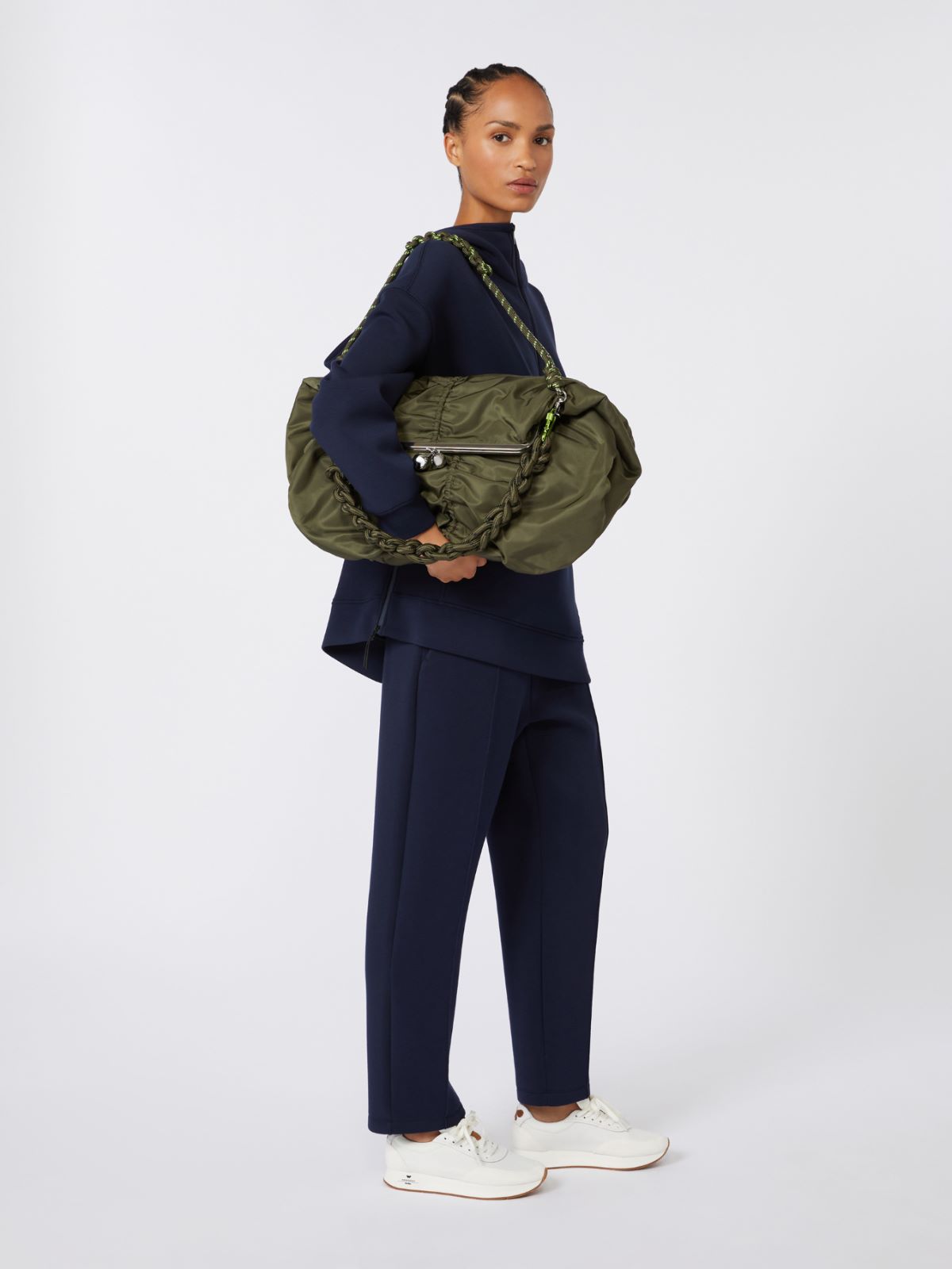 Extra-large technical gabardine Pasticcino Bag - SAGE GREEN - Weekend - 7