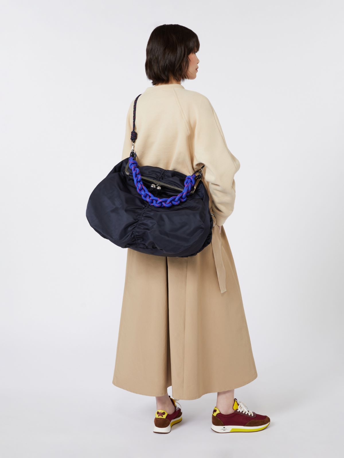 Extra-large technical gabardine Pasticcino Bag - ULTRAMARINE - Weekend - 8
