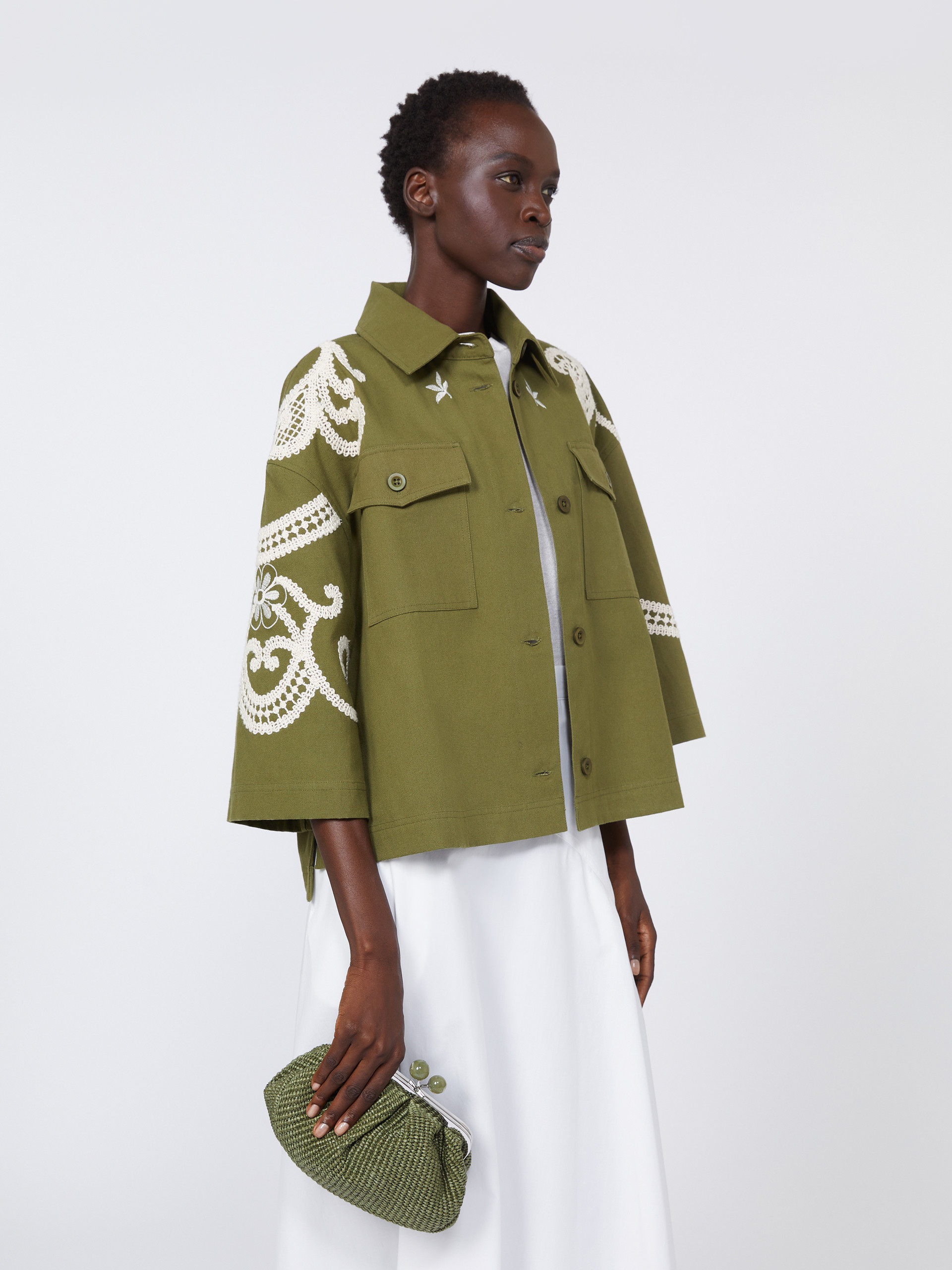 Small raffia-effect Pasticcino Bag - SAGE GREEN - Weekend Max Mara - 8