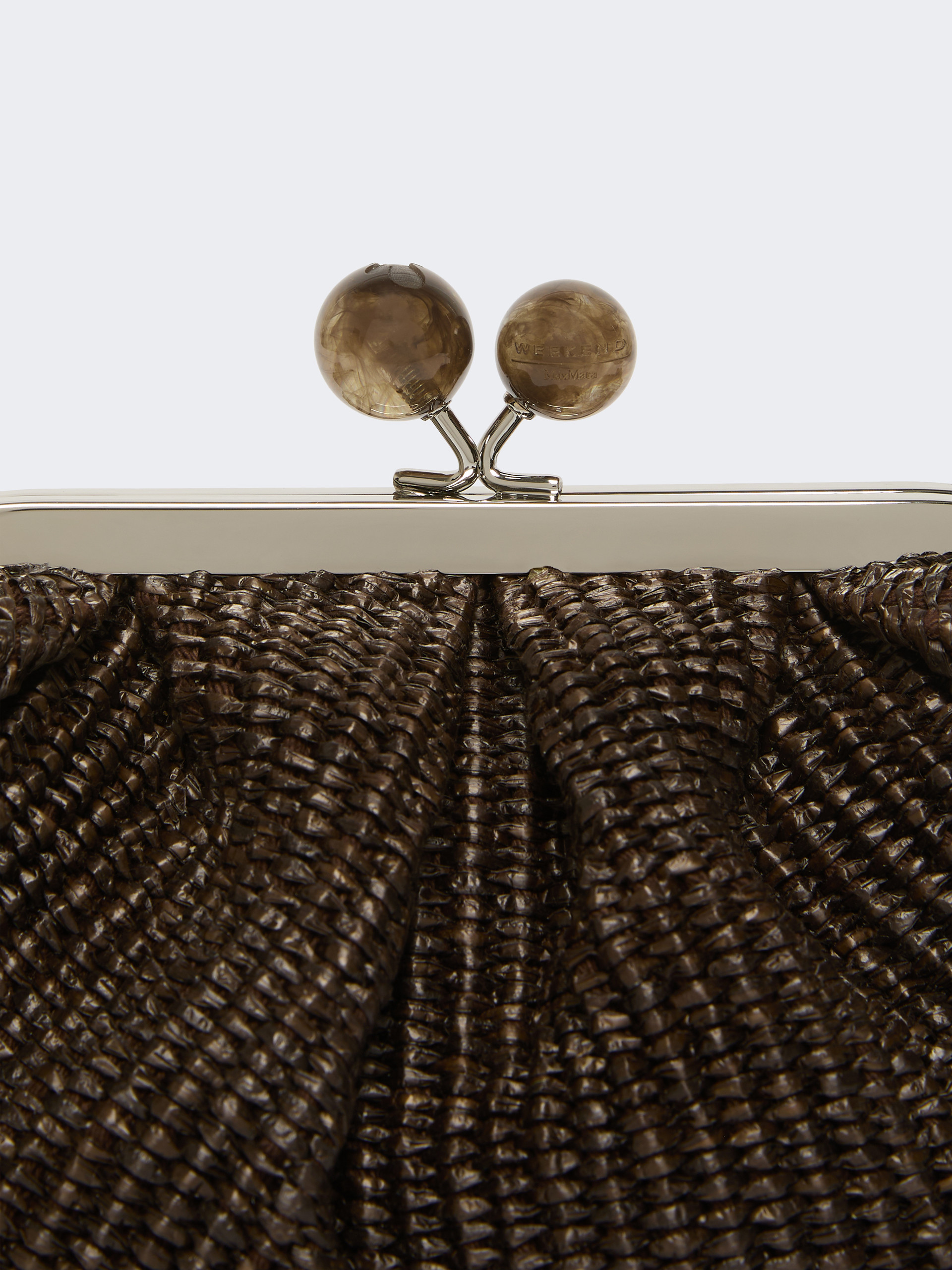 Small raffia-effect Pasticcino Bag - DARK BROWN - Weekend Max Mara - 5