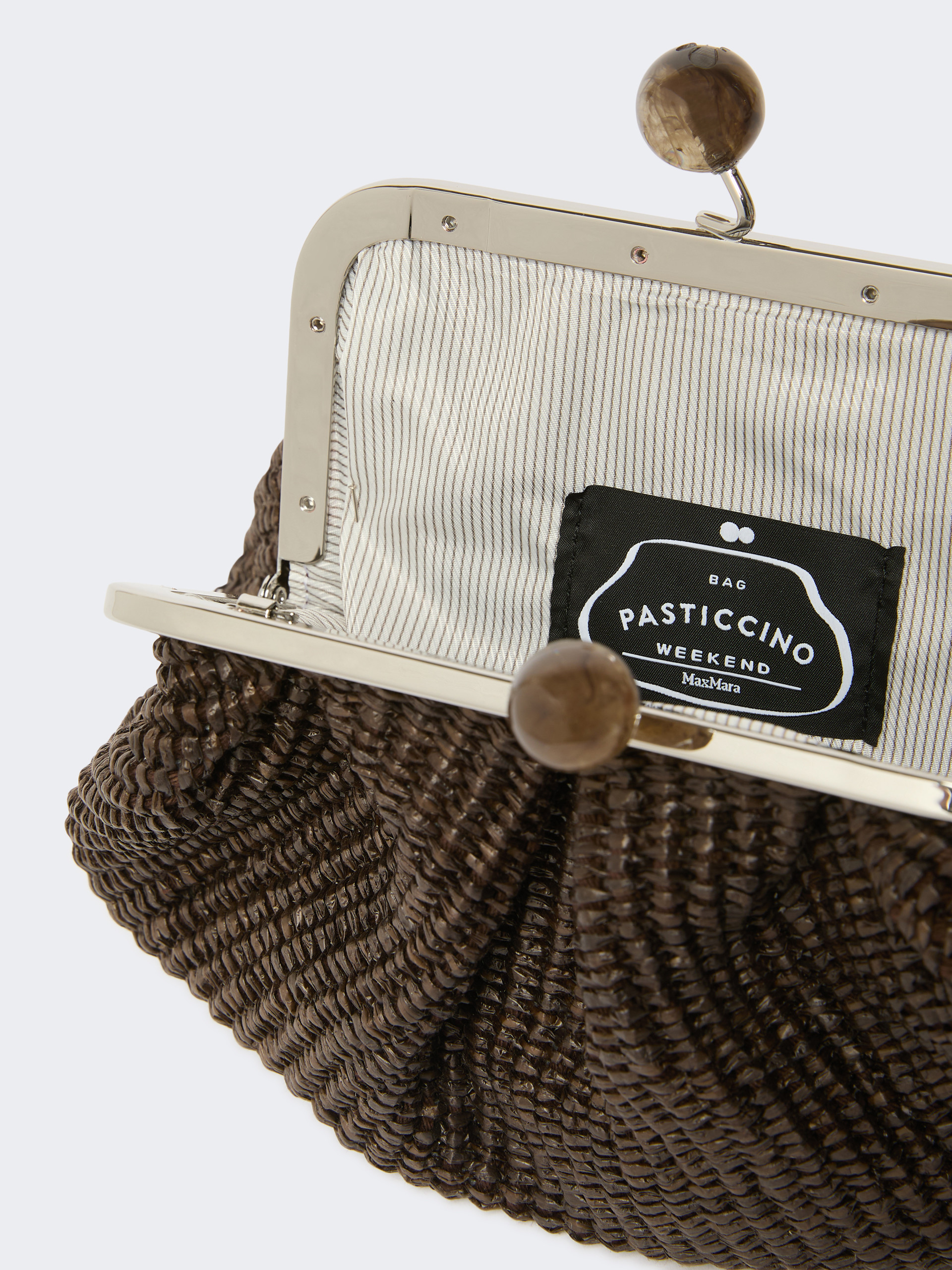 Small raffia-effect Pasticcino Bag - DARK BROWN - Weekend Max Mara - 6