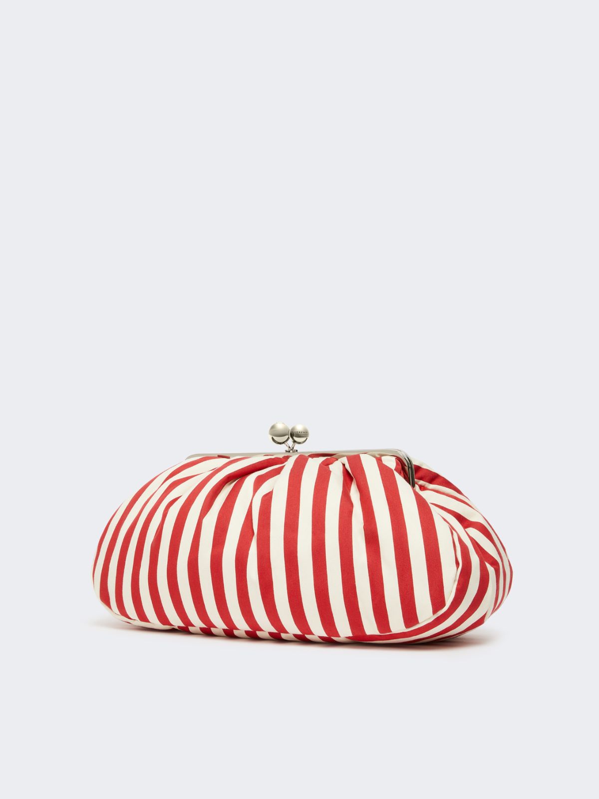 Large striped cotton Pasticcino bag - RED - Weekend - 2