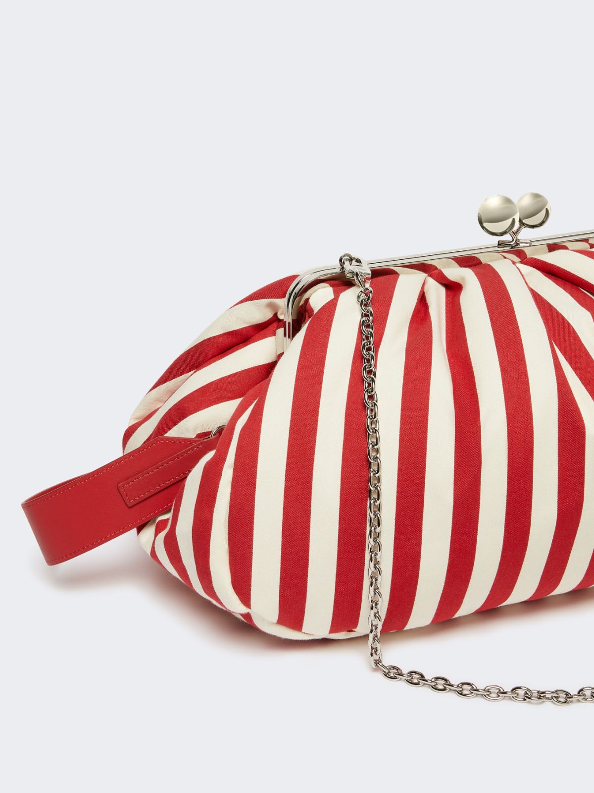 Large striped cotton Pasticcino bag - RED - Weekend - 4