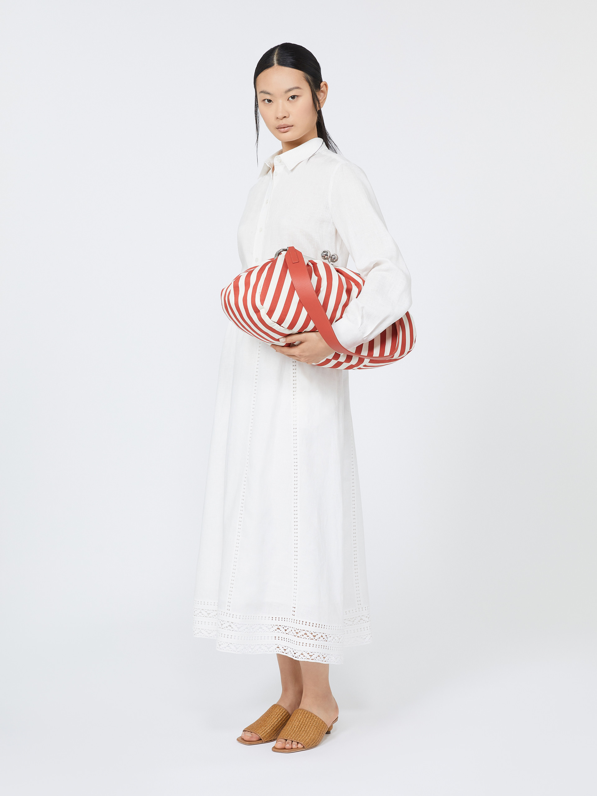 Large striped cotton Pasticcino bag - RED - Weekend Max Mara - 7