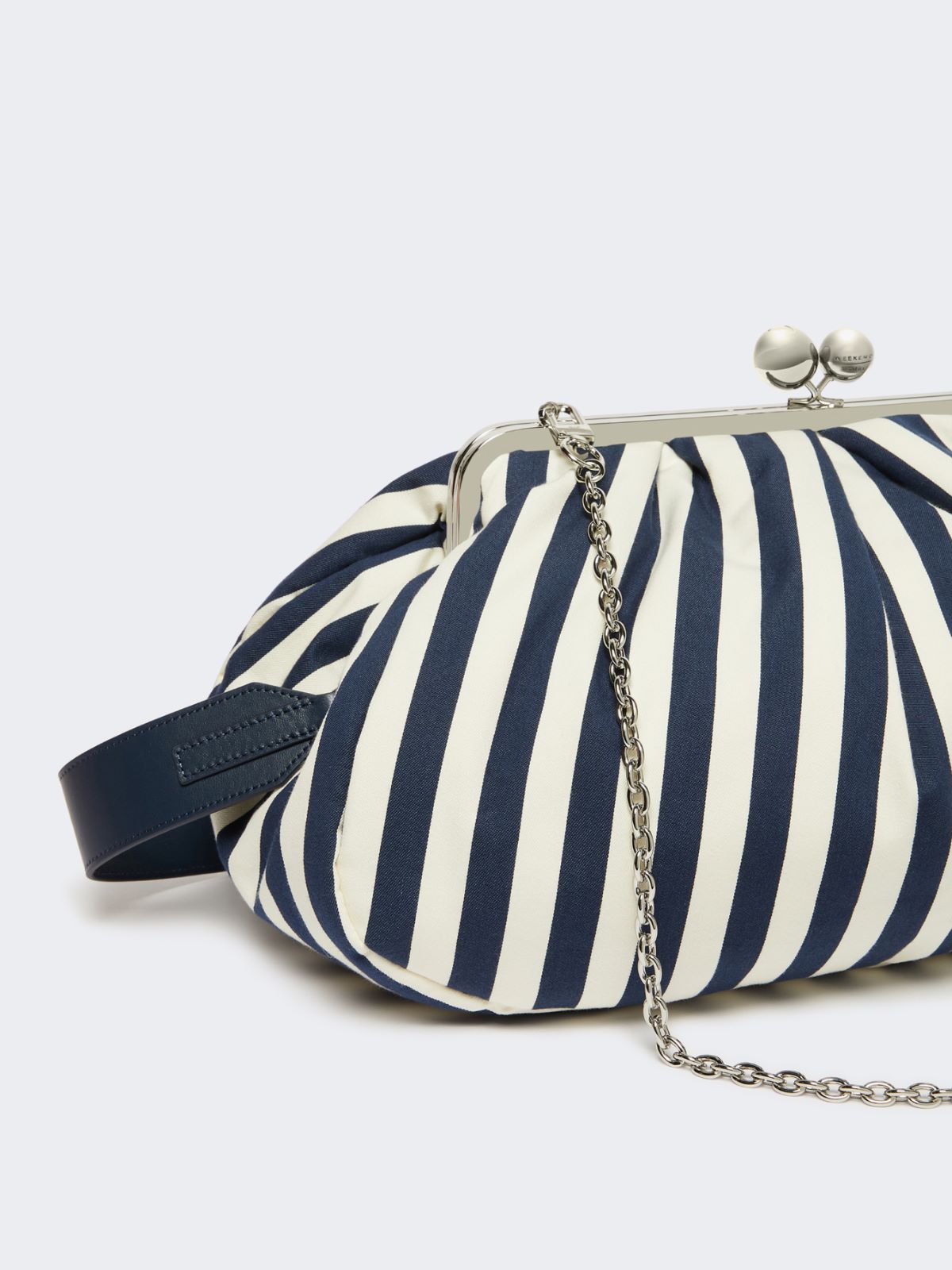 Large striped cotton Pasticcino bag - ULTRAMARINE - Weekend - 4