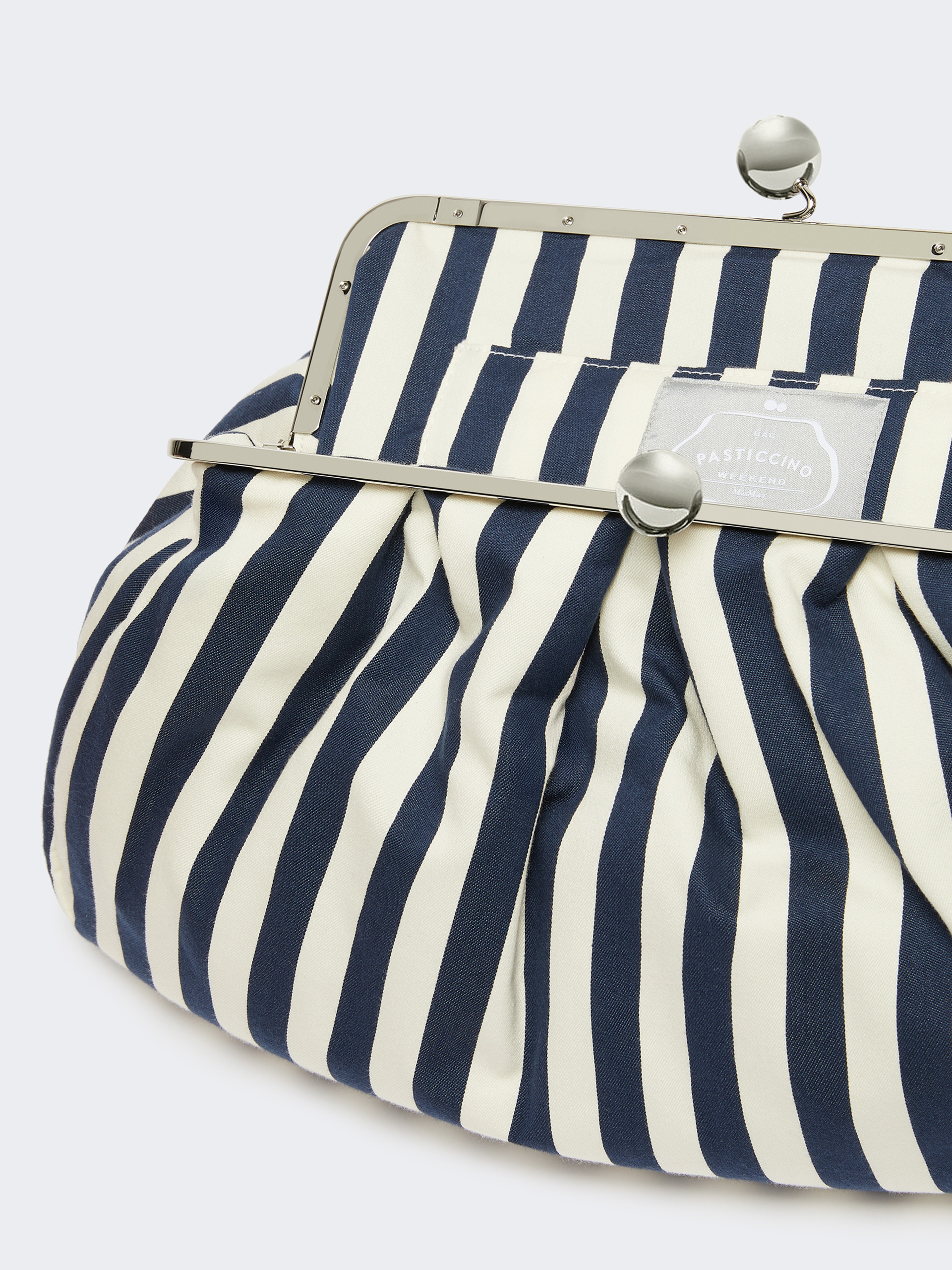 Large striped cotton Pasticcino bag - ULTRAMARINE - Weekend Max Mara - 6