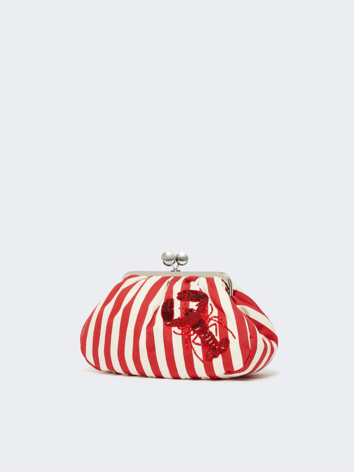 Medium striped cotton Pasticcino bag - RED - Weekend - 2