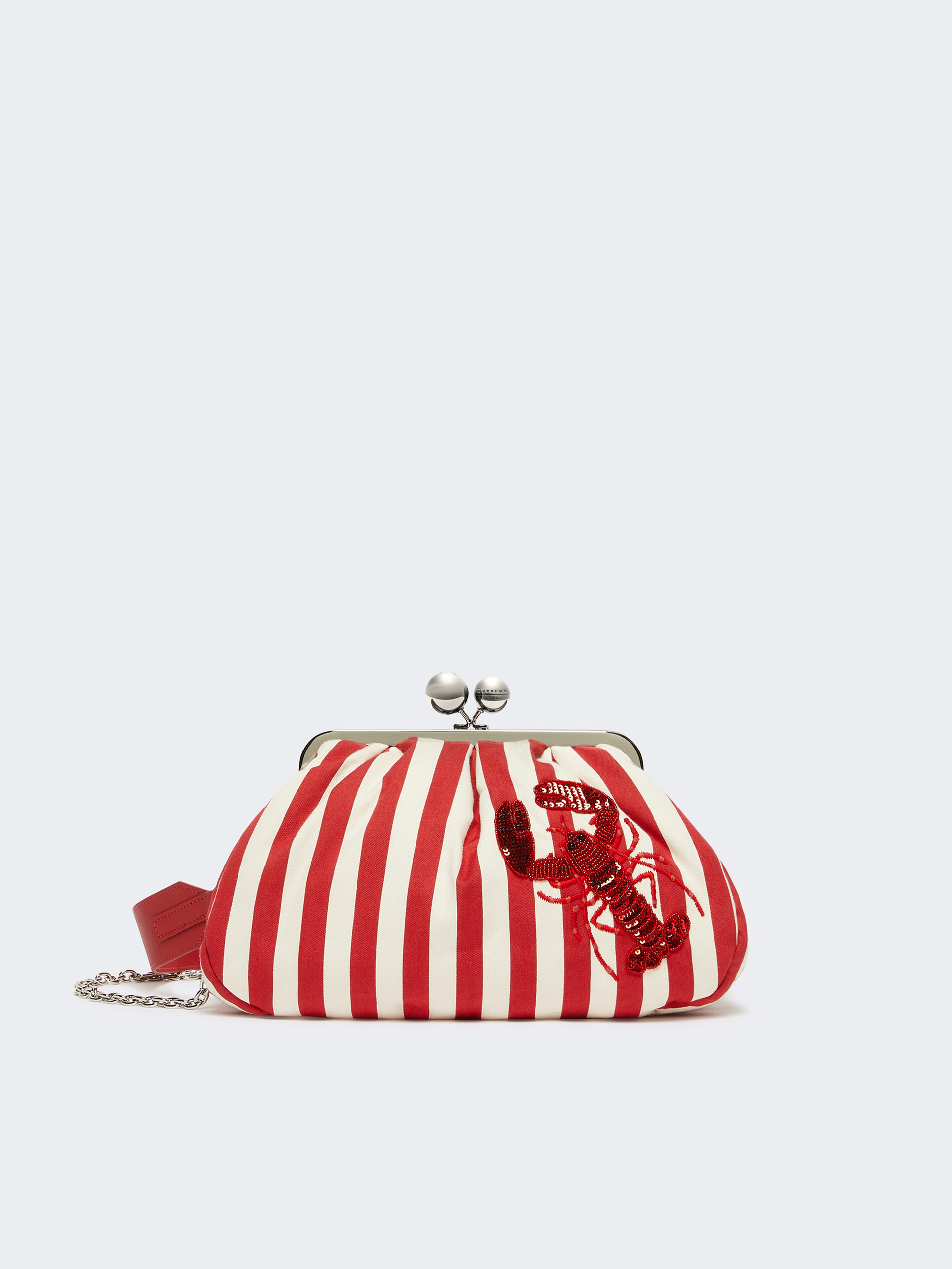 Medium striped cotton Pasticcino bag - RED - Weekend Max Mara