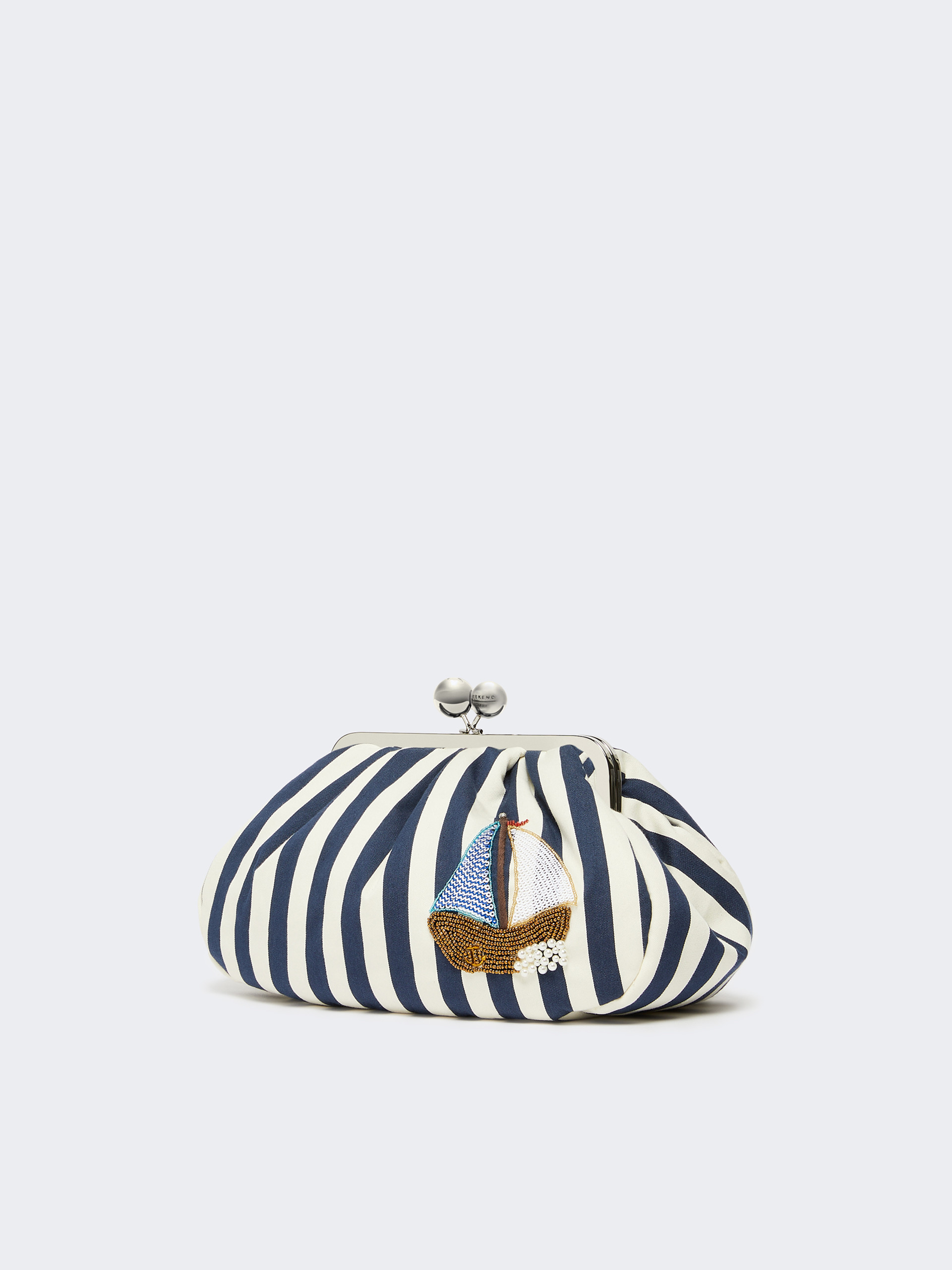 Medium striped cotton Pasticcino bag - CORNFLOWER BLUE - Weekend Max Mara - 2